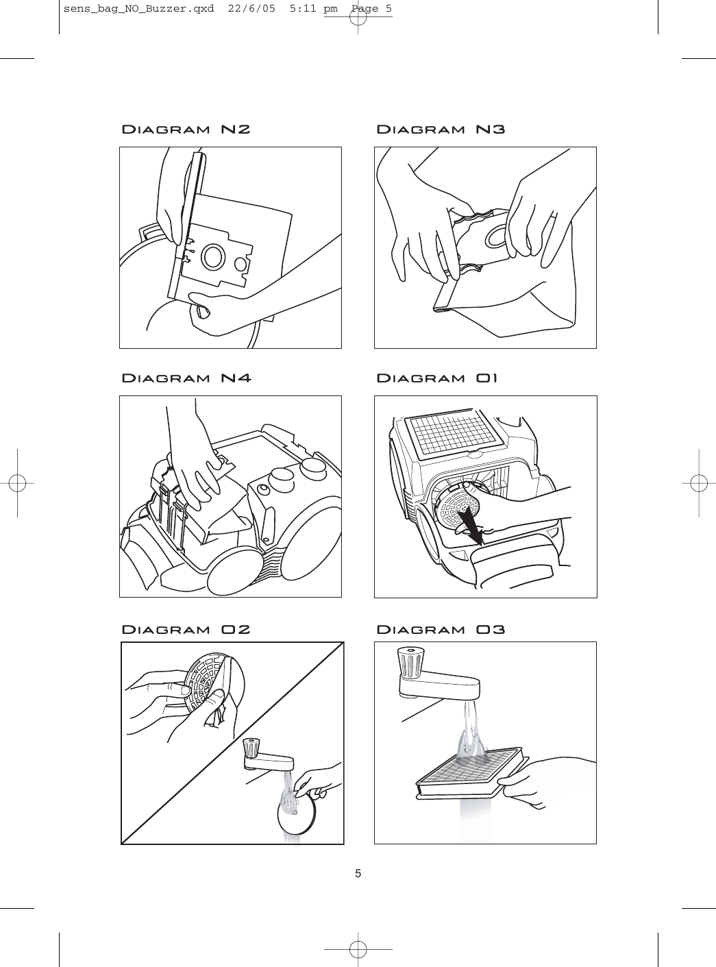 Page 5 of 9 - Hoover Vacuum Cleaner Sensory Allergy TS2061 Instruction Manual - Product Code 39000334