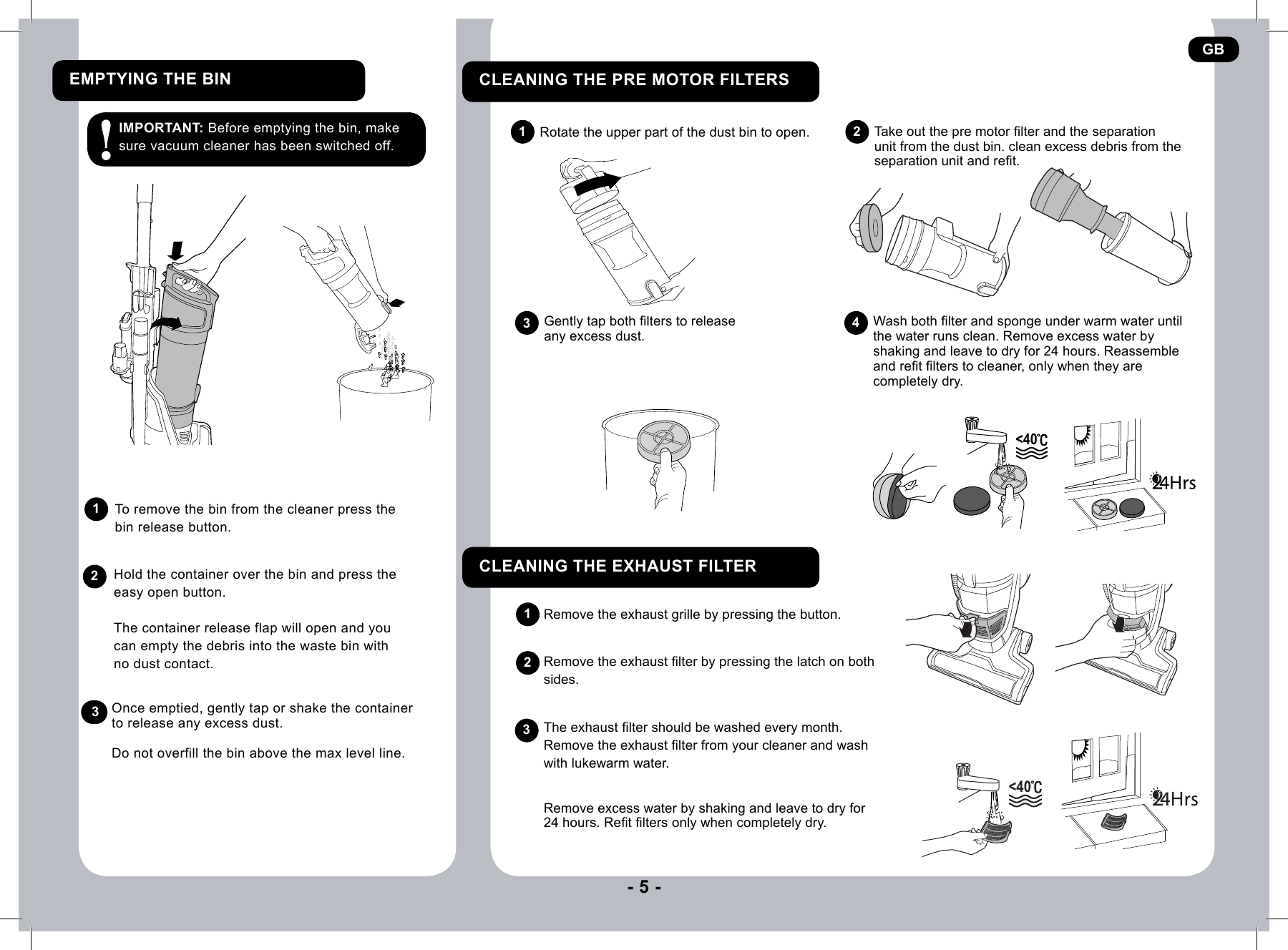Page 6 of 9 - Hoover Velocity Evo Pets Bagless Upright Vacuum Cleaner VE01 Instruction Manual - Product Code 39100499 Velocity-Evo-AC-Manual-Instruction-UK