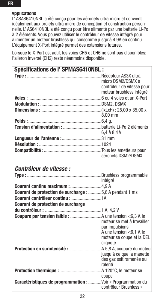 Page 4 of Horizon Hobby AS6410L Receiver User Manual BRWAS6410L France  2