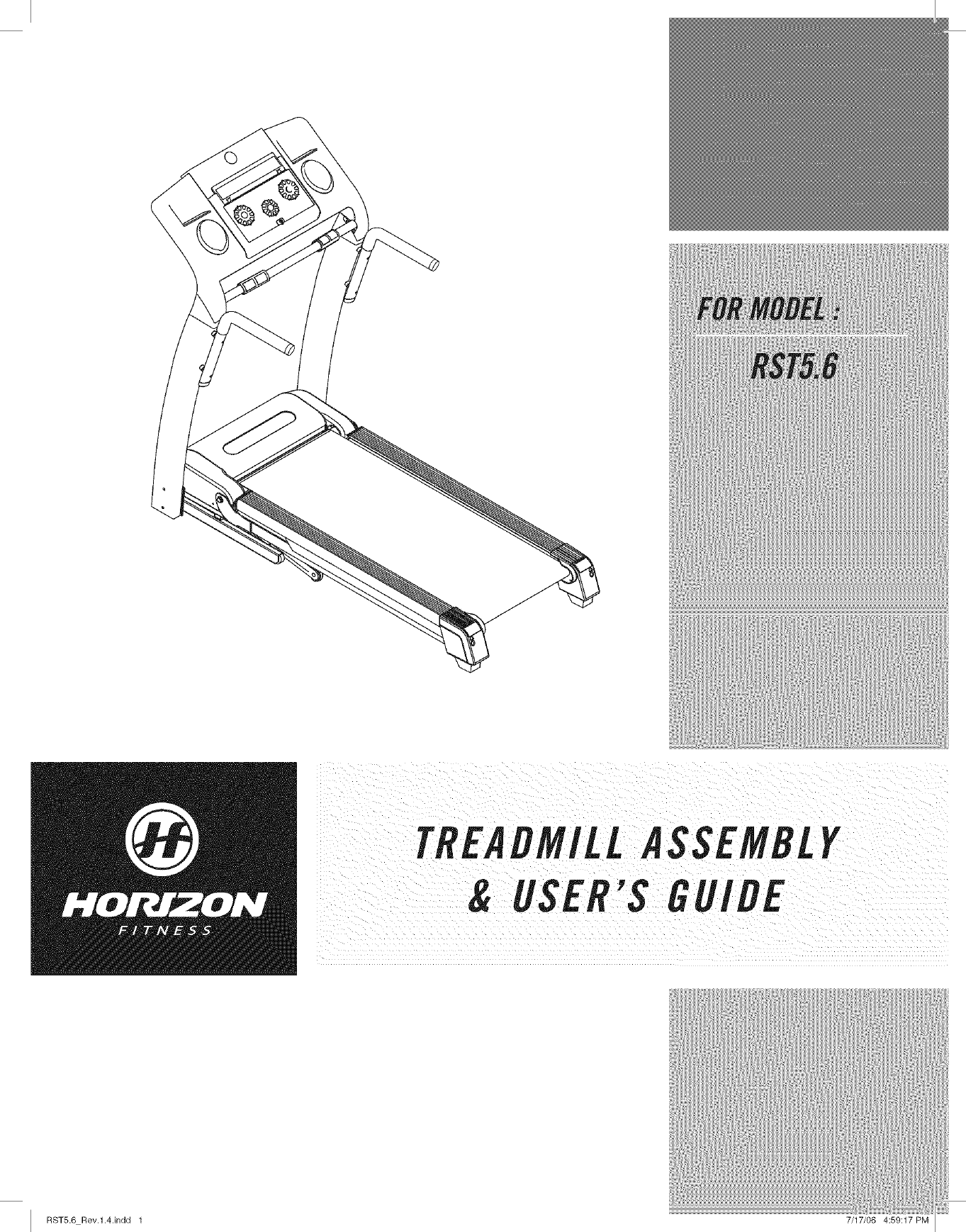 Horizon 24616 RST5.6 User Manual TREADMILL Manuals And Guides L0608806