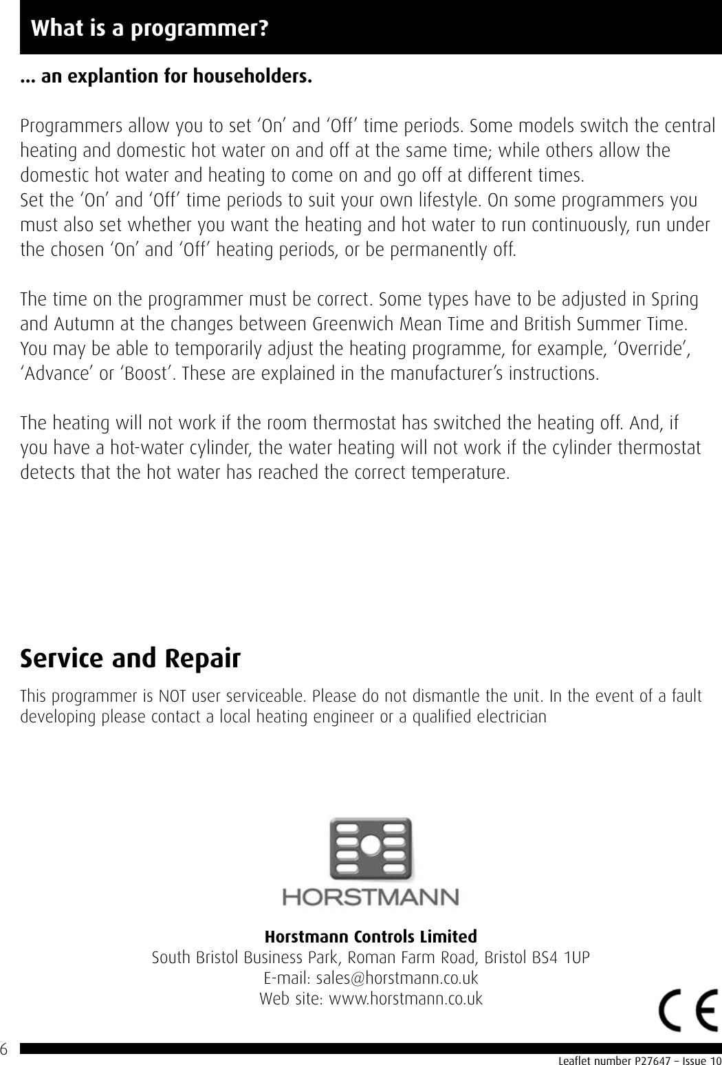 Page 6 of 6 - Horstmann Horstmann-425-Tiara-Users-Manual- ManualsLib - Makes It Easy To Find Manuals Online! Horstmann-425-tiara-users-manual