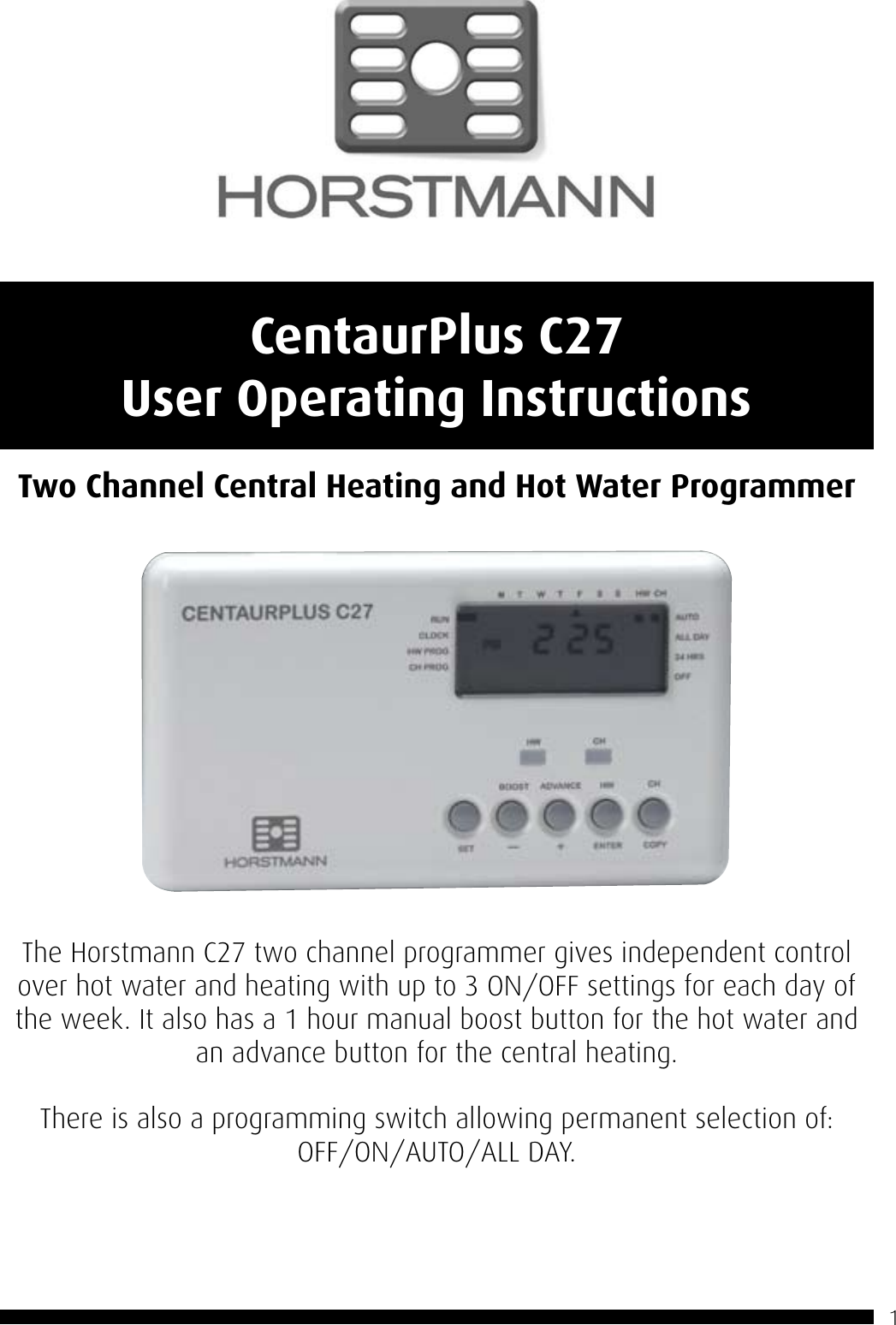 Page 1 of 8 - Horstmann Horstmann-Centaurplus-C27-Users-Manual- ManualsLib - Makes It Easy To Find Manuals Online! Horstmann-centaurplus-c27-users-manual