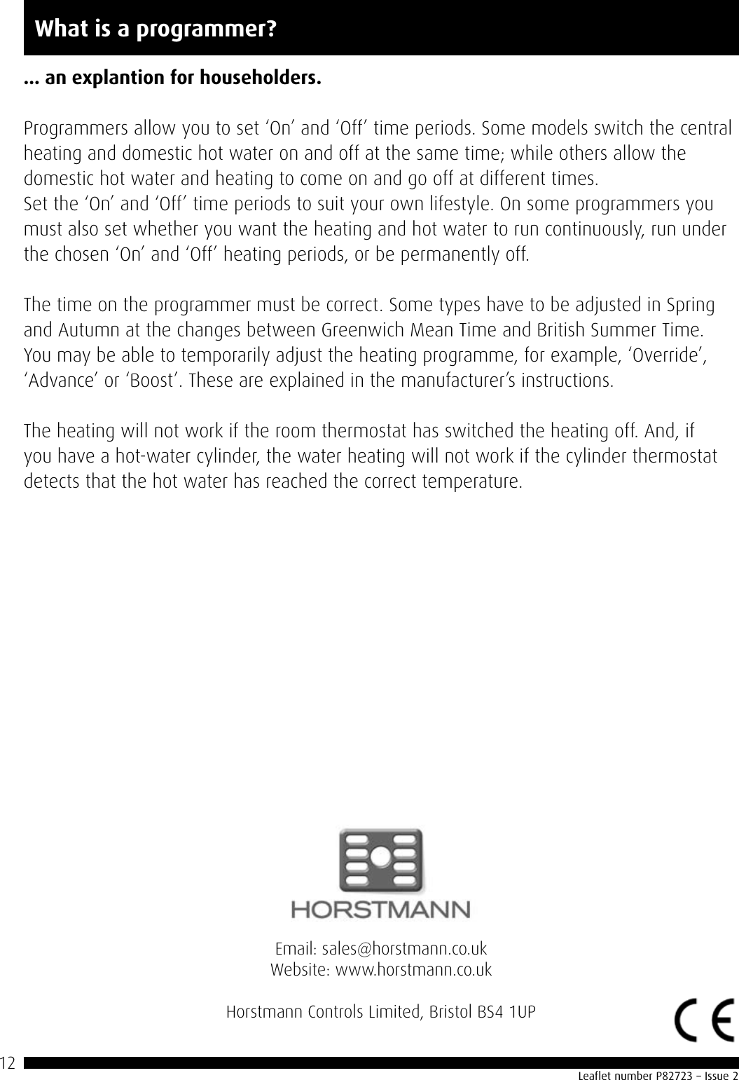 Page 12 of 12 - Horstmann Horstmann-Channelplus-H37Xl-Series-2-Users-Manual- ManualsLib - Makes It Easy To Find Manuals Online!  Horstmann-channelplus-h37xl-series-2-users-manual