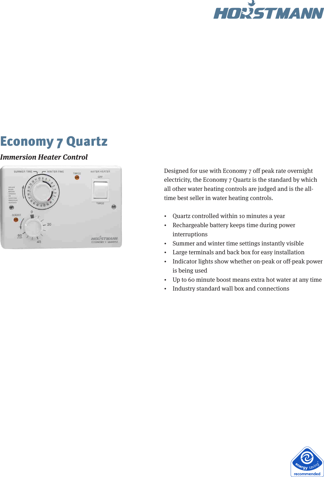 Page 1 of 2 - Horstmann Horstmann-Economy-7-Quartz-Data-Sheet- Economy7 Quartz  Horstmann-economy-7-quartz-data-sheet