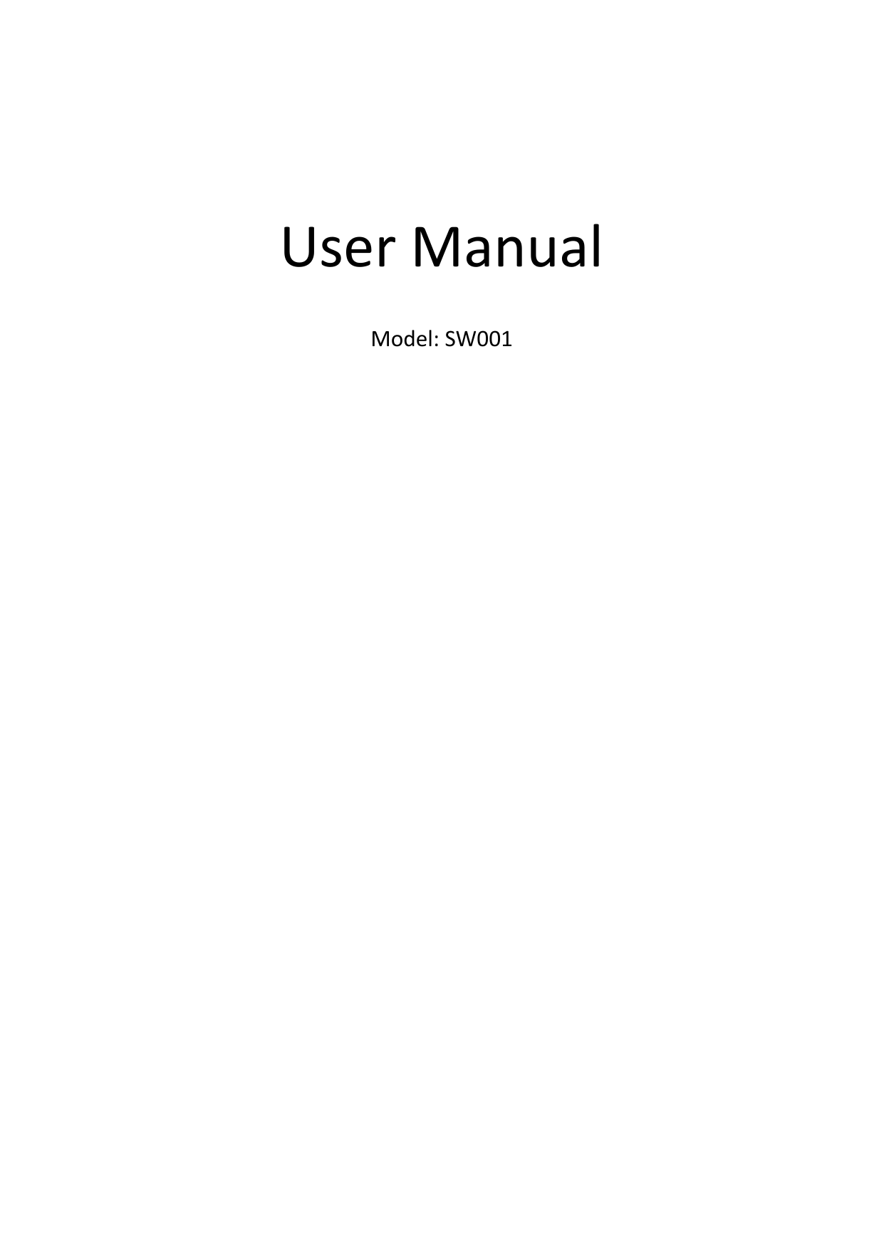 UserManualModel:SW001