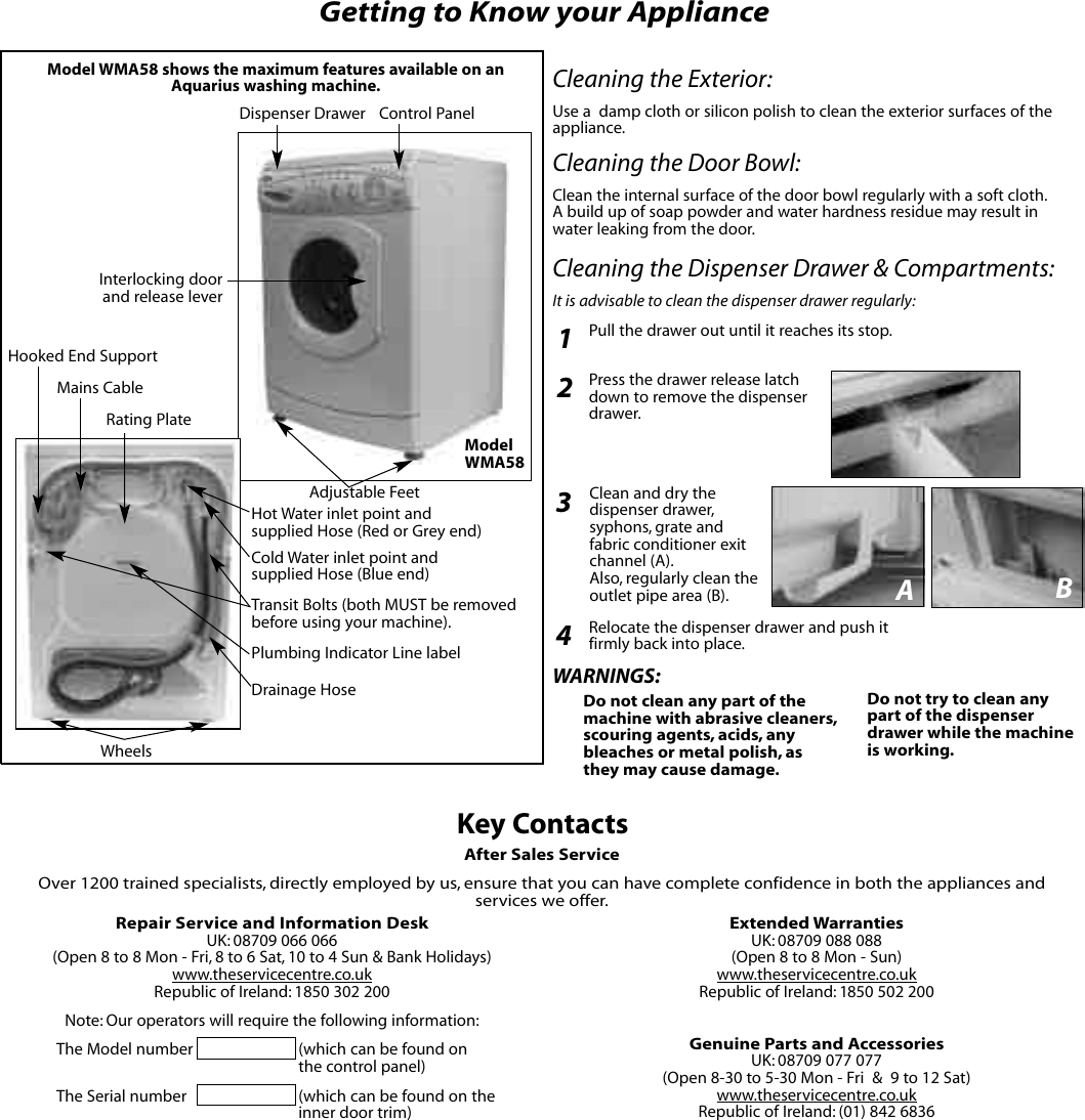 Page 10 of 11 - Hotpoint Hotpoint-Aquarius-Wma50-Users-Manual- WMA50a  Hotpoint-aquarius-wma50-users-manual