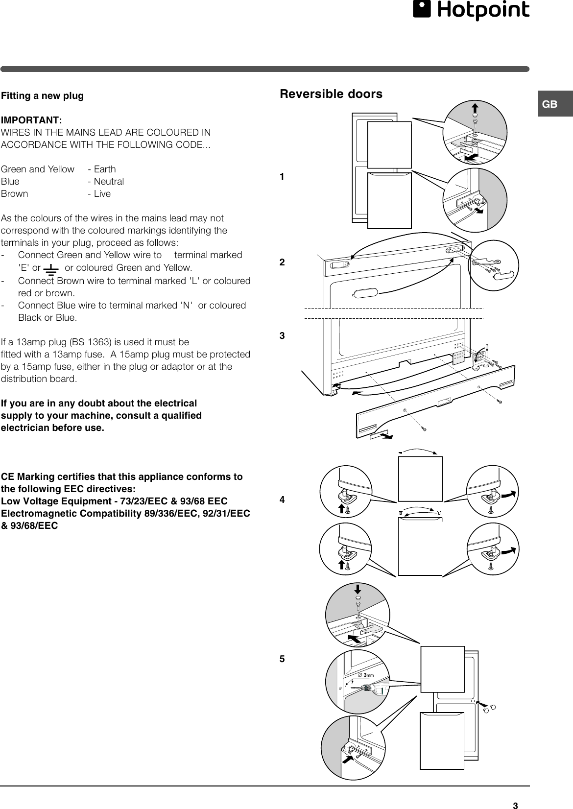 Page 3 of 12 - Hotpoint Hotpoint-Ff175B-Users-Manual- 44802gb  Hotpoint-ff175b-users-manual