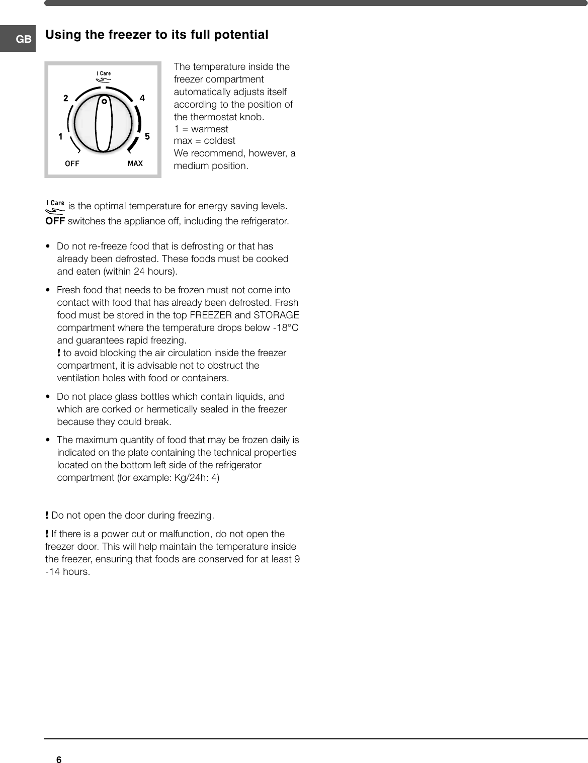 Page 6 of 12 - Hotpoint Hotpoint-Ff175B-Users-Manual- 44802gb  Hotpoint-ff175b-users-manual