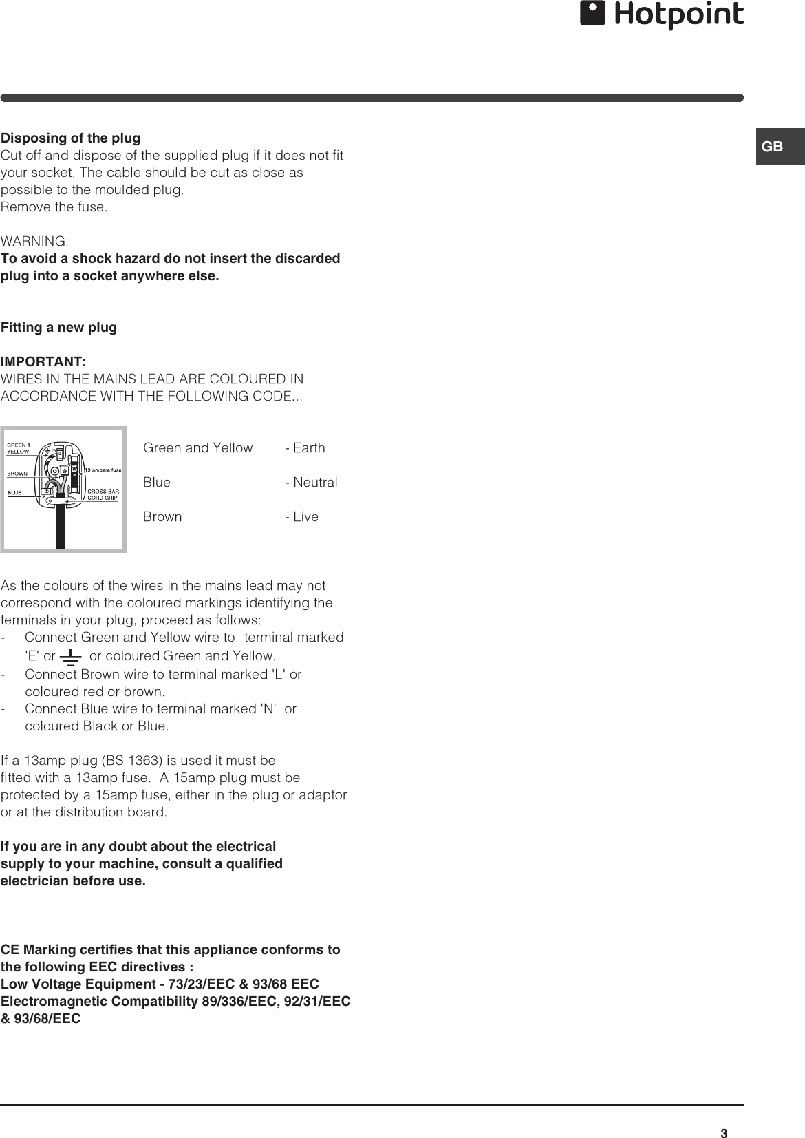 Page 3 of 12 - Hotpoint Hotpoint-Ff4Dk-Users-Manual- 44802gb  Hotpoint-ff4dk-users-manual