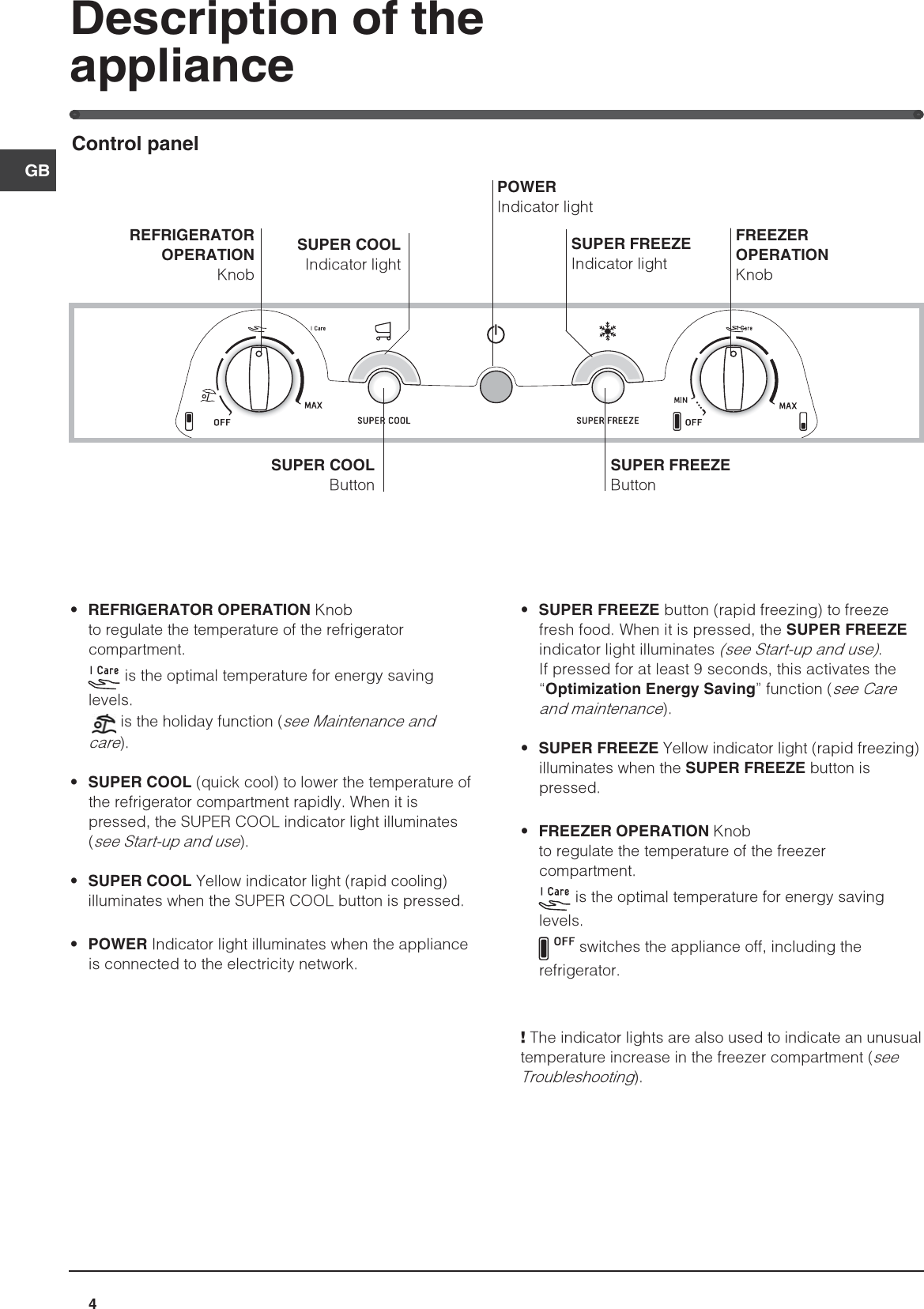 Page 4 of 12 - Hotpoint Hotpoint-Ff4Dk-Users-Manual- 44802gb  Hotpoint-ff4dk-users-manual