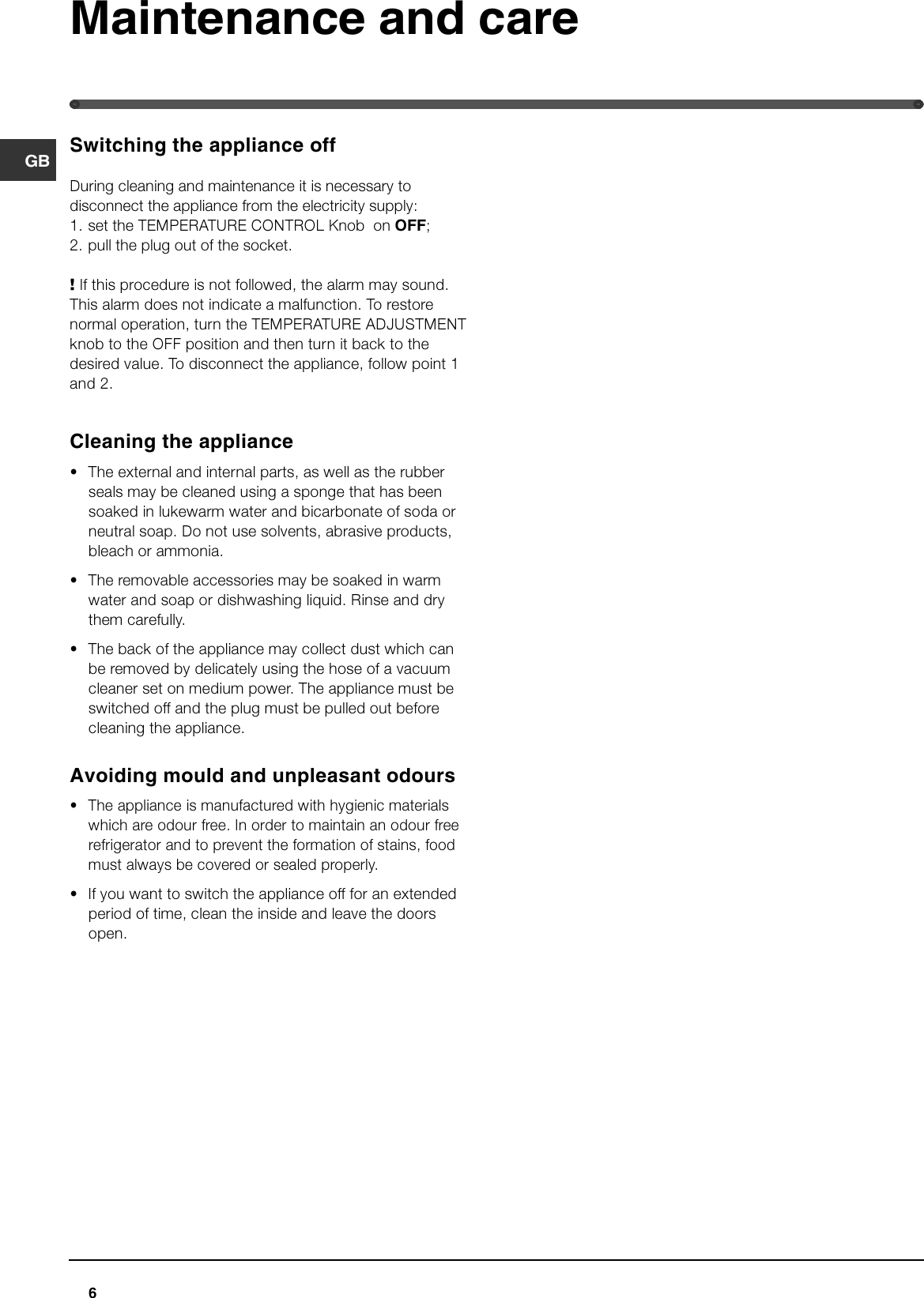 Page 6 of 12 - Hotpoint Hotpoint-Fz150G-Users-Manual- 44802gb  Hotpoint-fz150g-users-manual