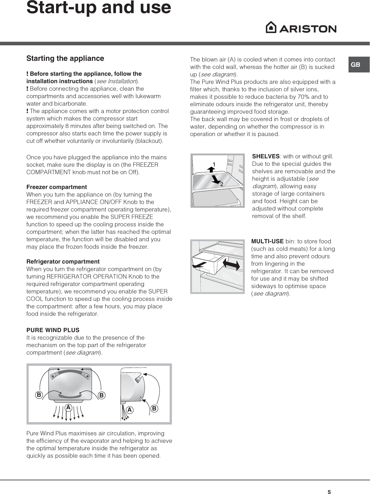 Page 5 of 12 - Hotpoint Hotpoint-Refrigerator-Bcb-333-Avei-Ff-Users-Manual- Hotpoint-Ariston BCB 333 Fridge Freezer Operating Instructions User Guide Manual  Hotpoint-refrigerator-bcb-333-avei-ff-users-manual