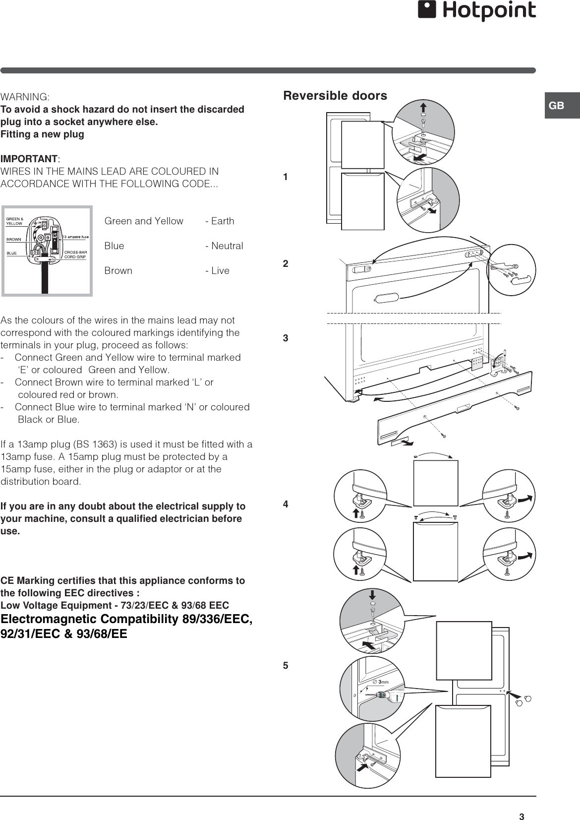 Page 3 of 12 - Hotpoint Hotpoint-Refrigerator-Ffp187Mg-Users-Manual- 44802gb  Hotpoint-refrigerator-ffp187mg-users-manual