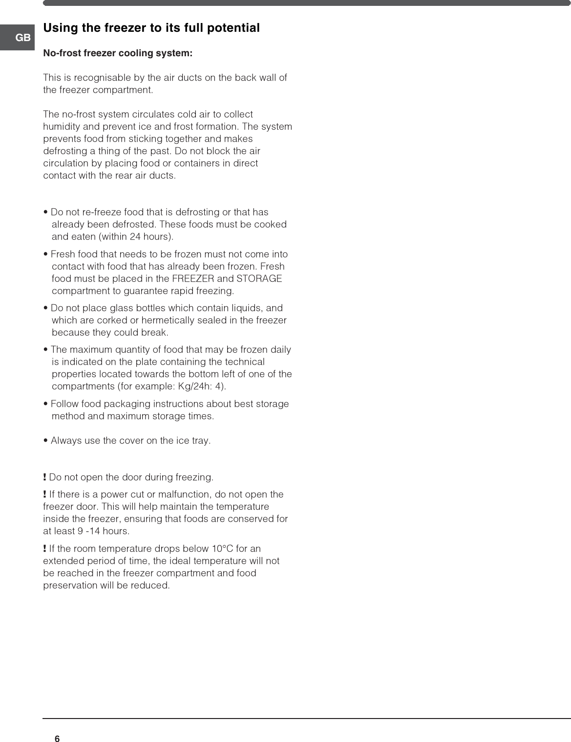 Page 6 of 12 - Hotpoint Hotpoint-Refrigerator-Ffp187Mg-Users-Manual- 44802gb  Hotpoint-refrigerator-ffp187mg-users-manual