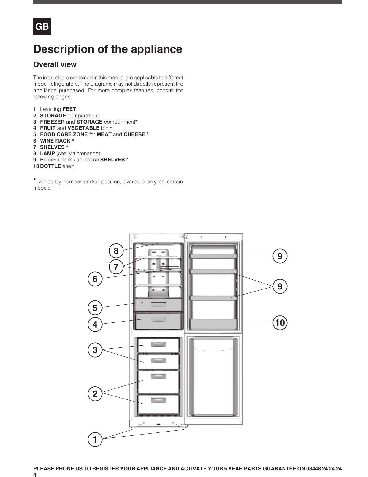 Hotpoint Refrigerator Freezer Combination Ffuq 18Xx X Users Manual