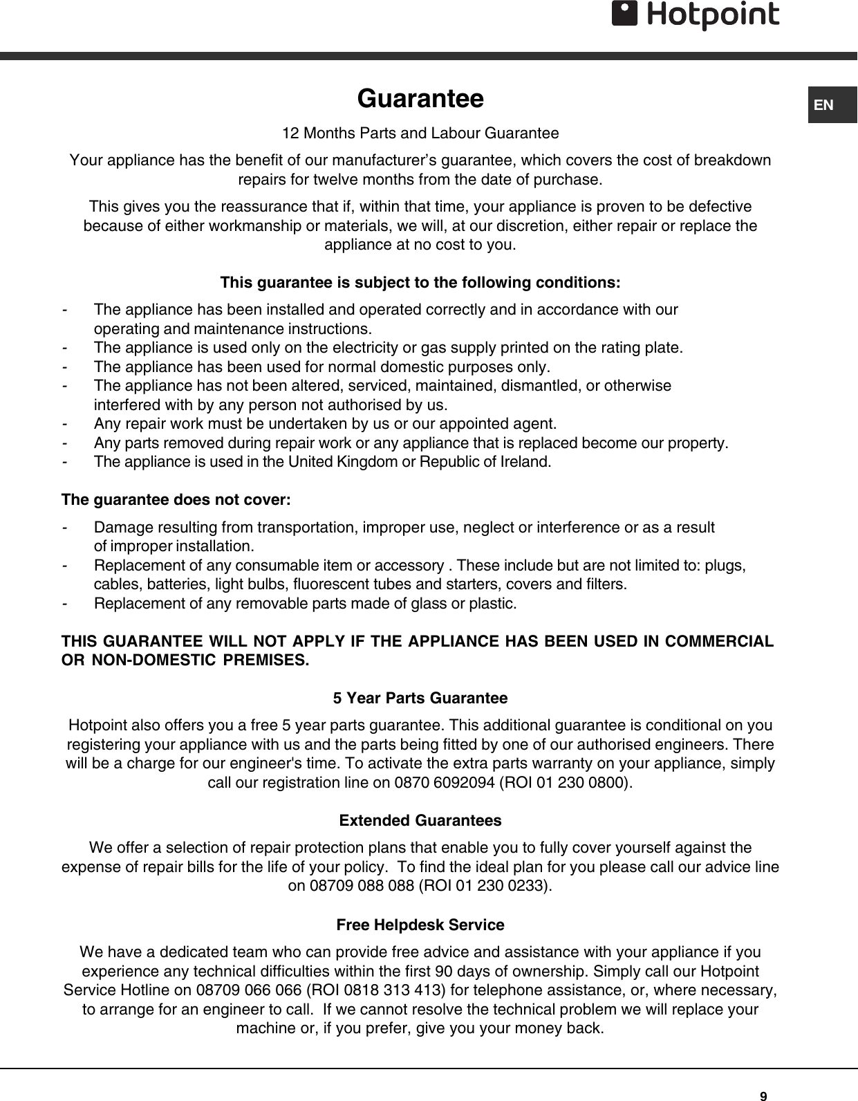 Page 9 of 12 - Hotpoint Hotpoint-Refrigerator-Ncd-191-I-Users-Manual- 19505332202 Cassettone Frigo - NCD 191 I F054347_EN.pmd  Hotpoint-refrigerator-ncd-191-i-users-manual