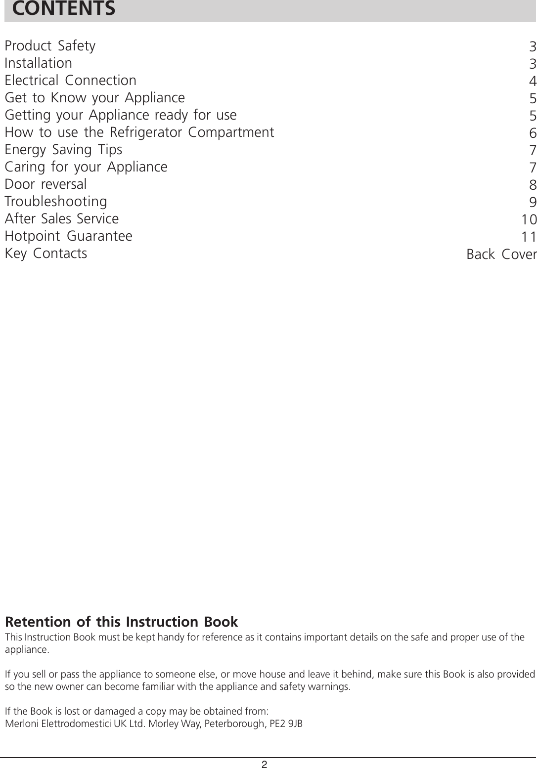 Page 2 of 12 - Hotpoint Hotpoint-Rla-21-Users-Manual- 03903101  Hotpoint-rla-21-users-manual