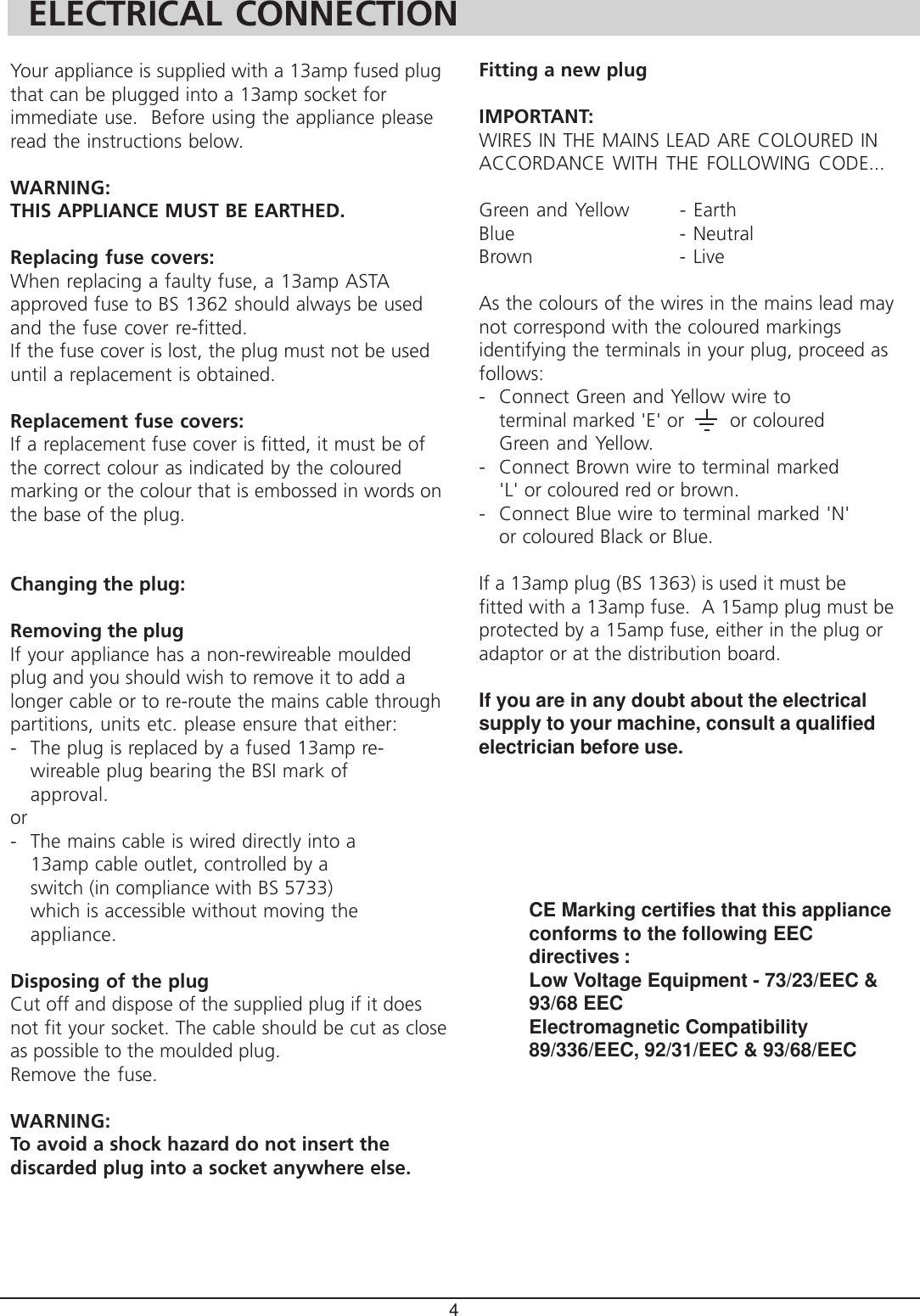 Page 4 of 12 - Hotpoint Hotpoint-Rla-21-Users-Manual- 03903101  Hotpoint-rla-21-users-manual