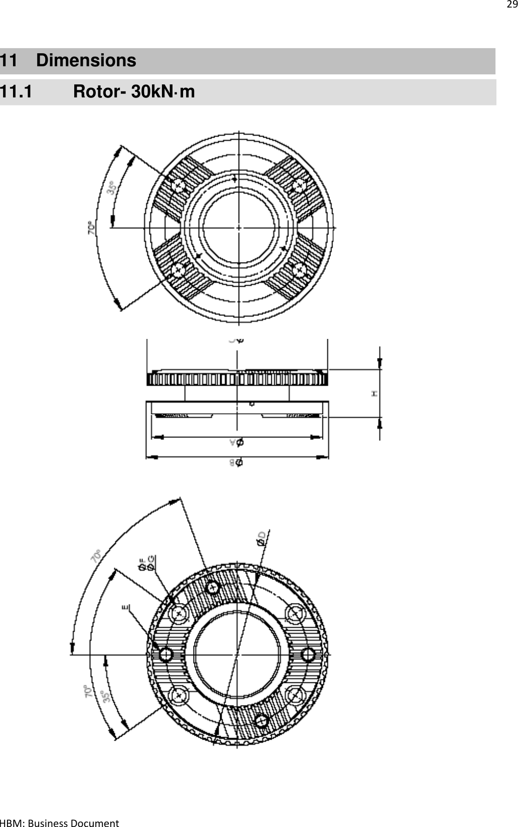 29  HBM: Business Document 11  Dimensions 11.1   Rotor- 30kN·m                                        