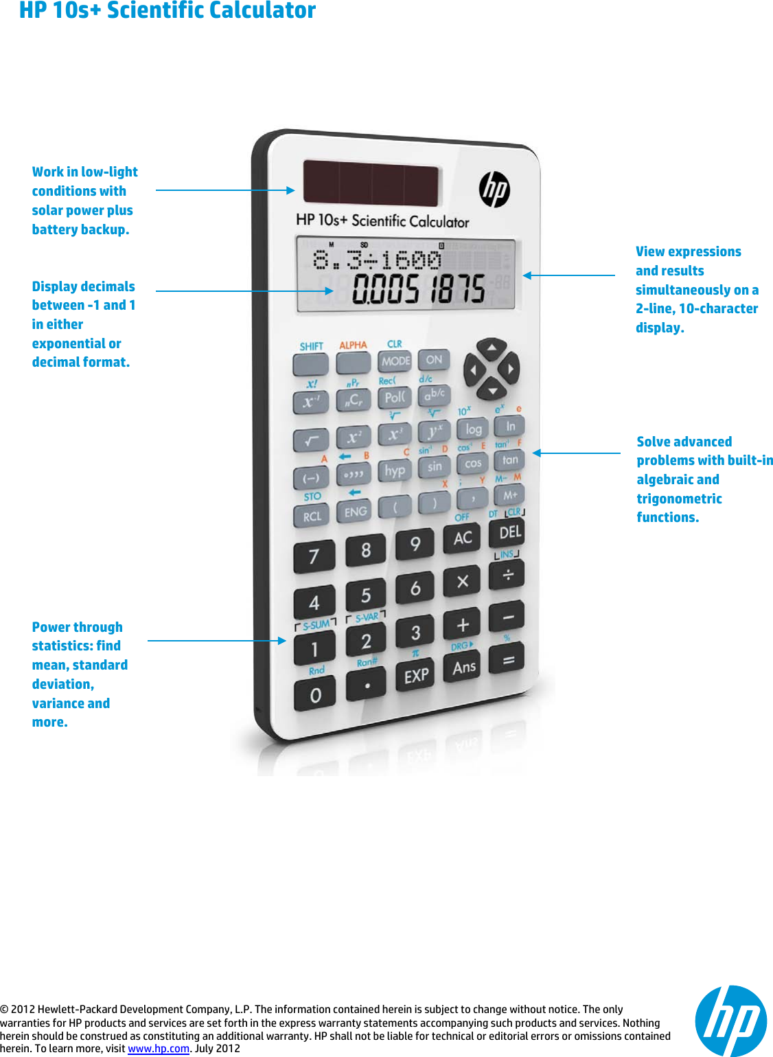 Page 3 of 3 - Hp Hp-10S-Scientific-Calculator-Product-Information-  Hp-10s-scientific-calculator-product-information