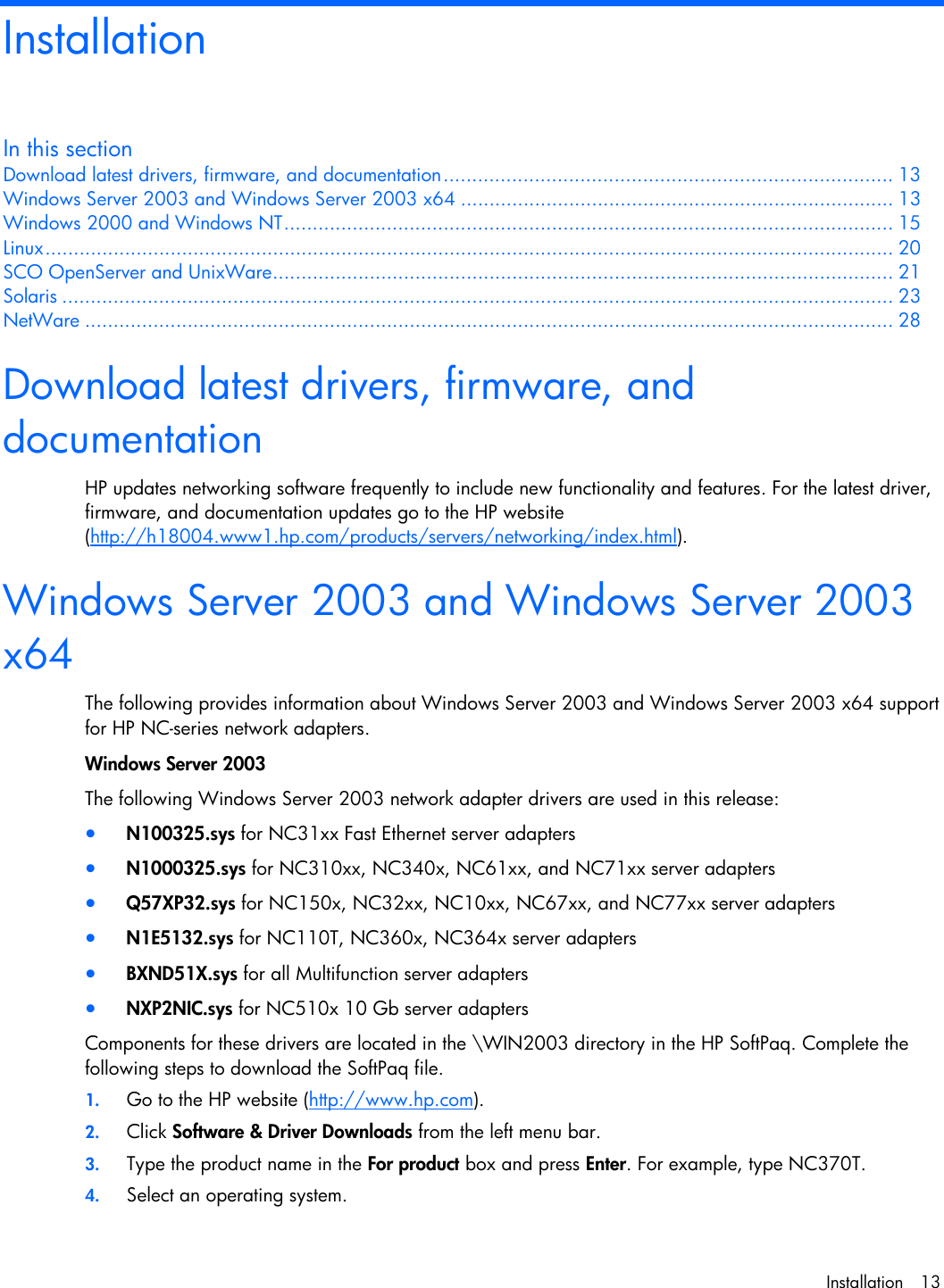 hp nc360t windows 7 x64 drivers teaming