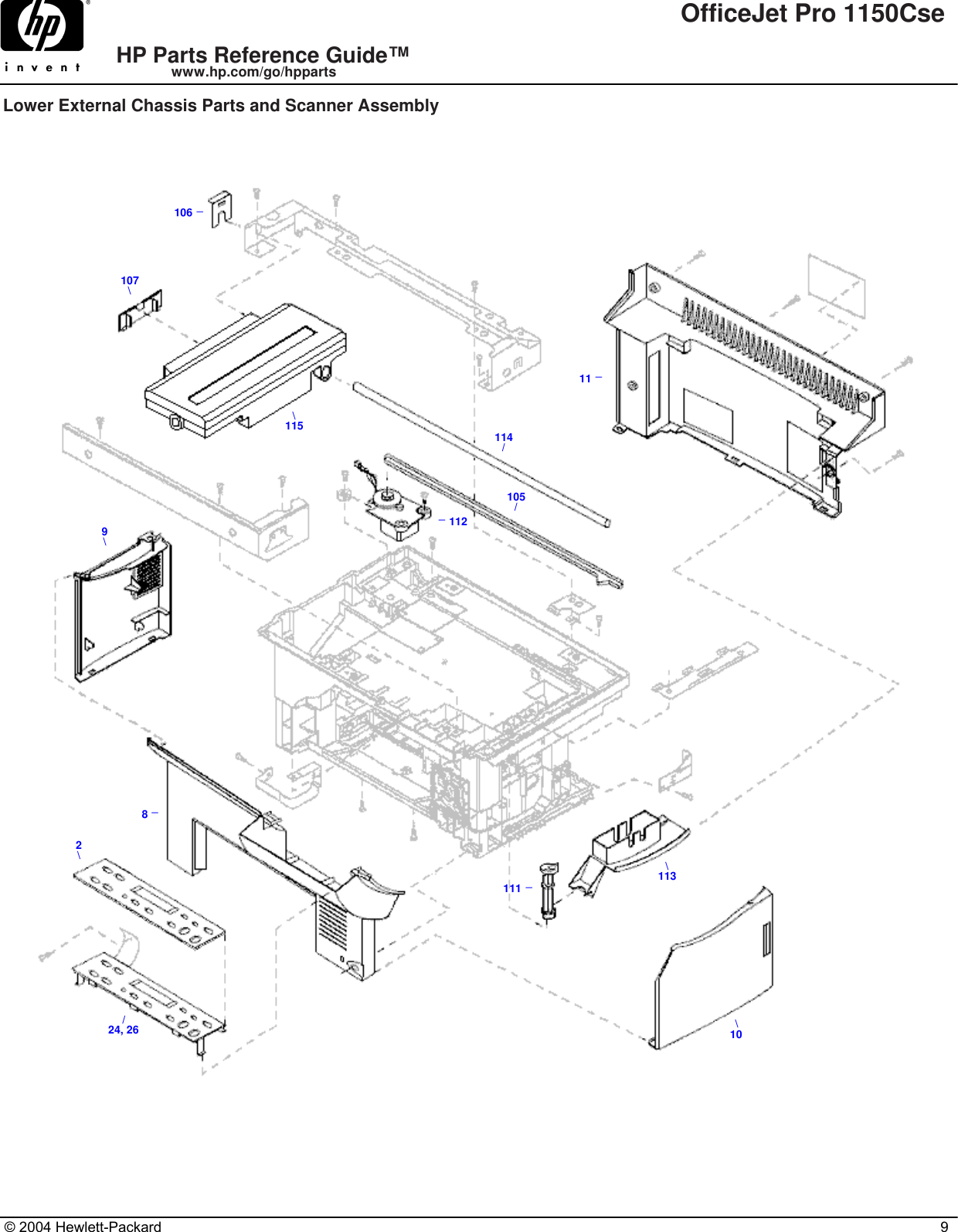 Hp Chassis Parts 1150Cse Users Manual OFFICEJET PRO