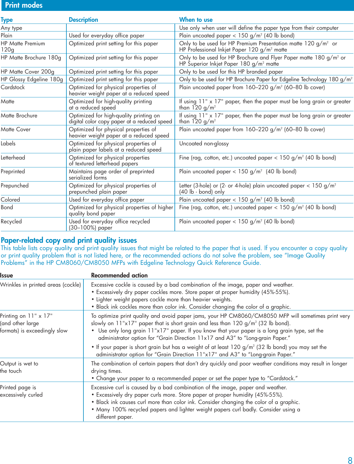 Page 8 of 9 - Hp Hp-Color-Laserjet-Cm8060-Mfp-Users-Manual- NA_9681_HP Condor Launch BLUE-LTR  Hp-color-laserjet-cm8060-mfp-users-manual
