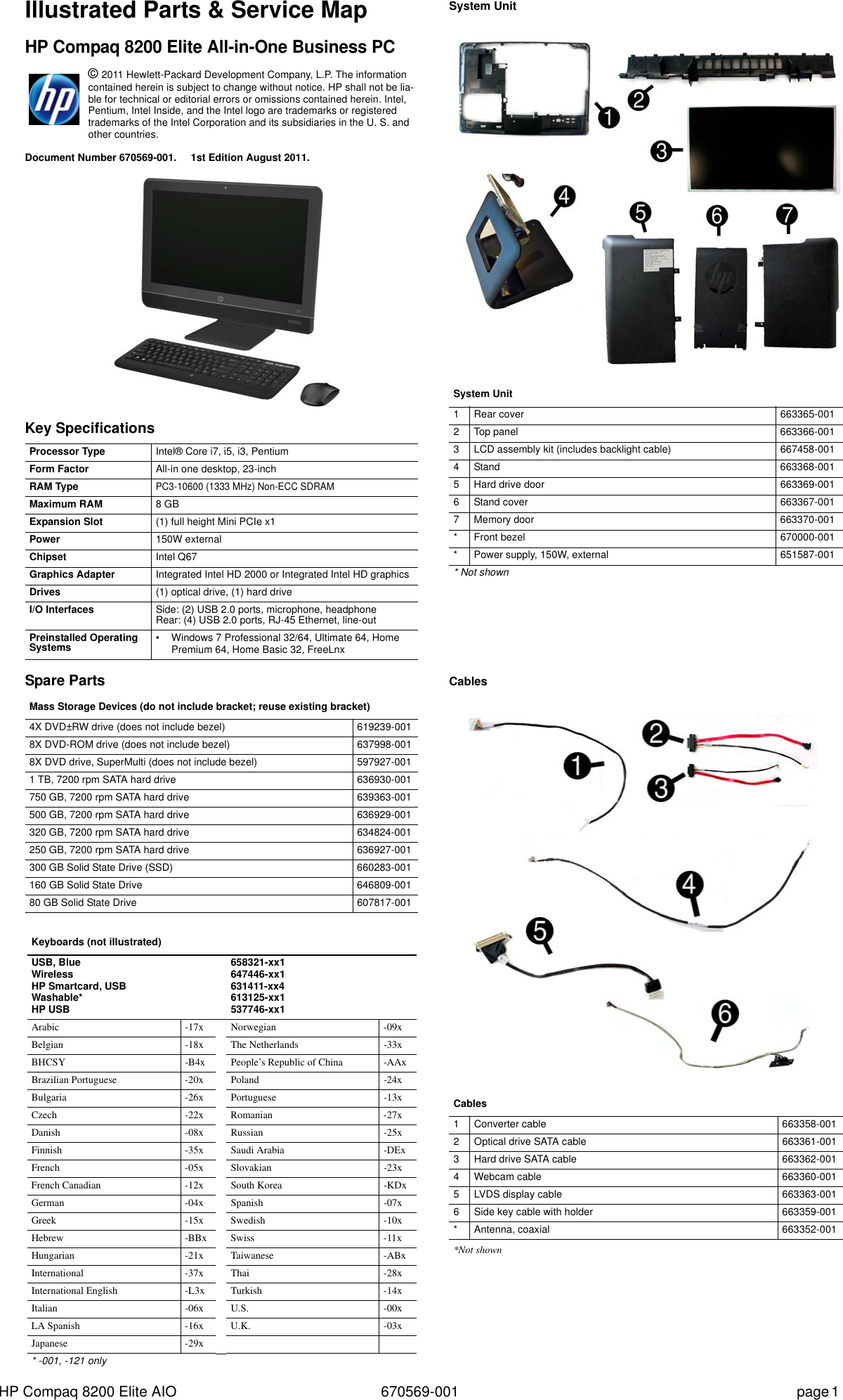 Hp Compaq 8200 Elite All In One Pc Reference Guide