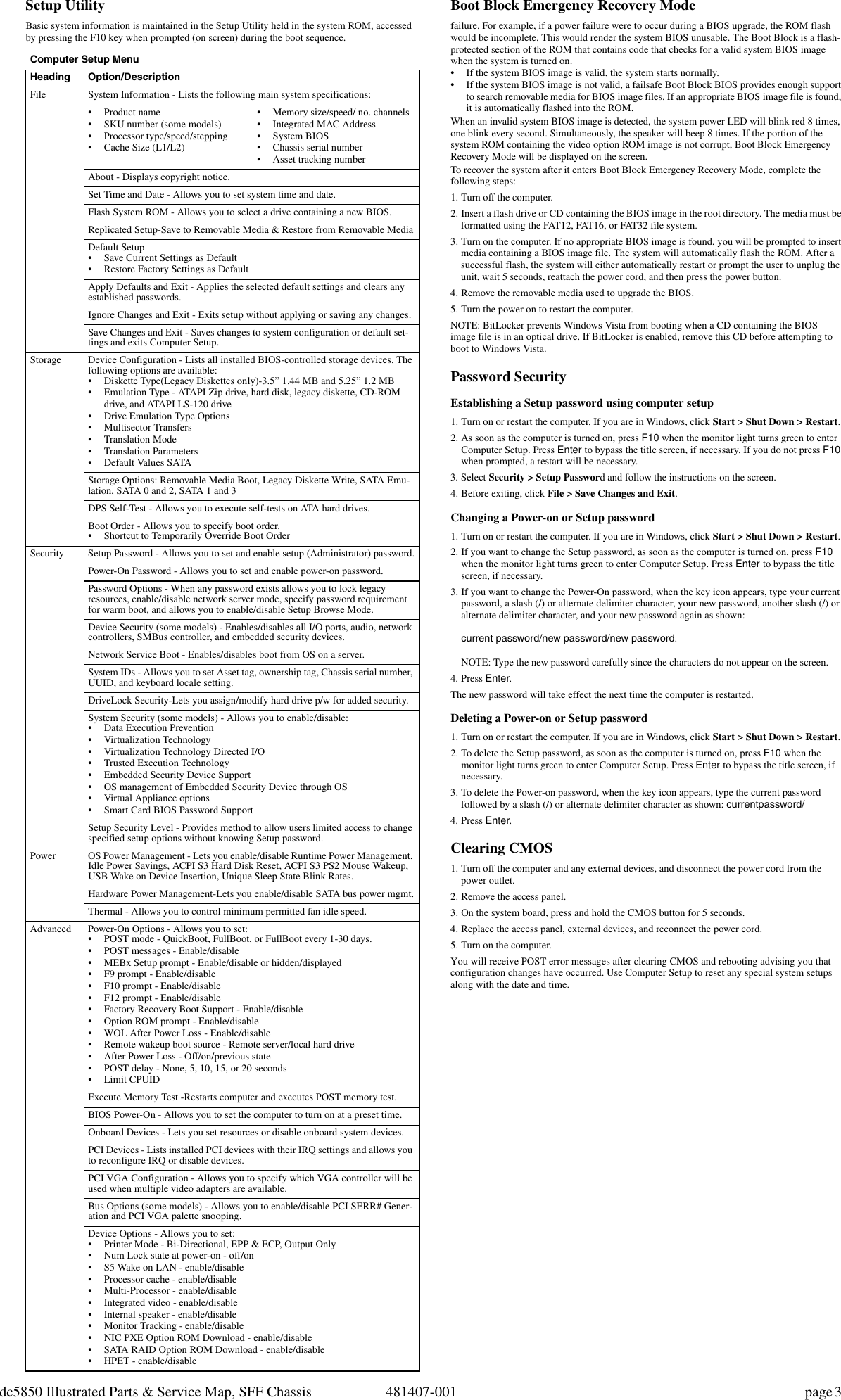 Page 3 of 4 - Hp Hp-Compaq-Dc5850-Small-Form-Factor-Pc-Service-And-Maintain- Illustrated Parts & Service Map Hp-compaq-dc5850-small-form-factor-pc-service-and-maintain
