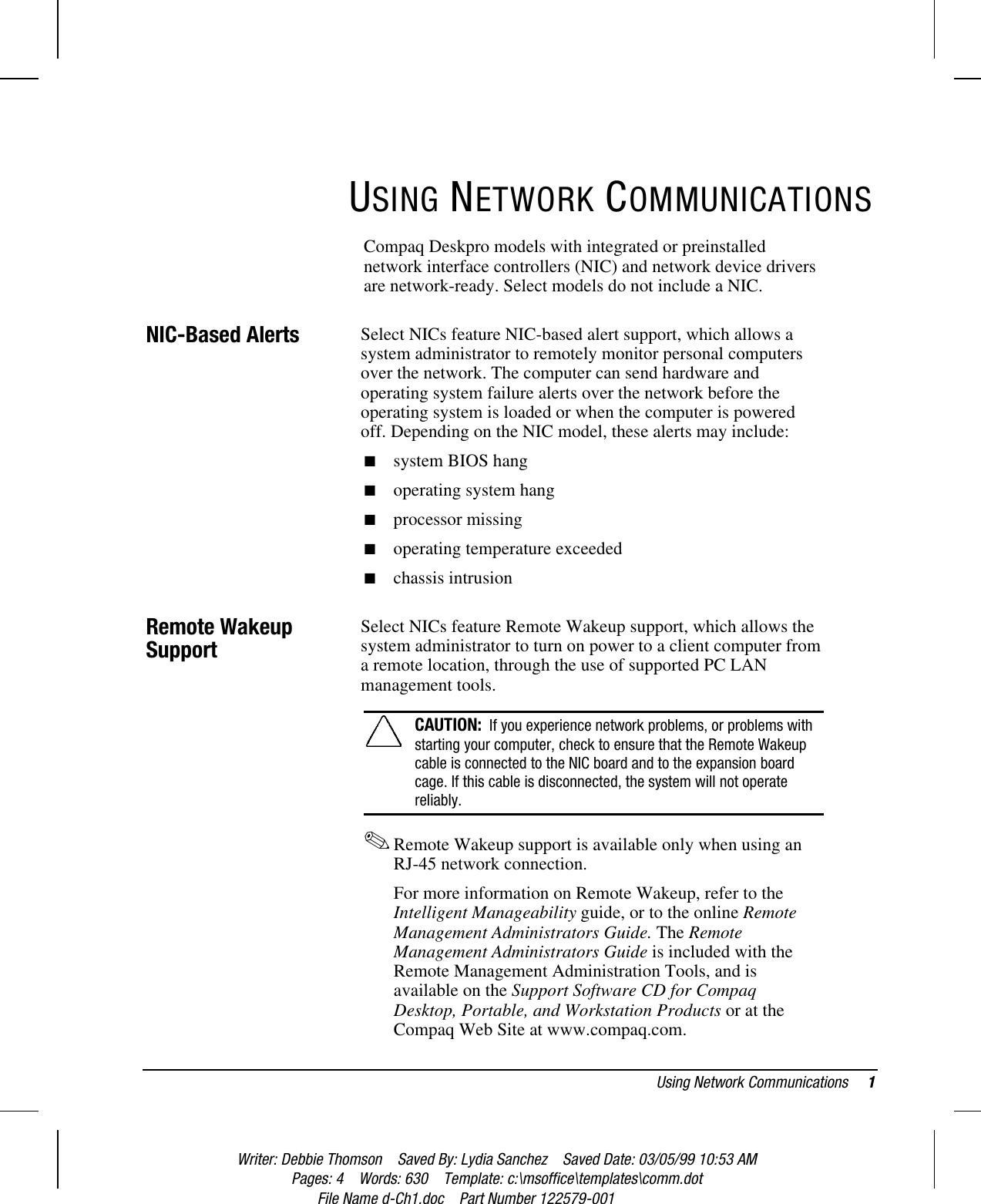 Page 6 of 9 - Hp Hp-Compaq-Deskpro-6000-Desktop-Pc-5166-Users-Manual- Using Network Communications  Hp-compaq-deskpro-6000-desktop-pc-5166-users-manual