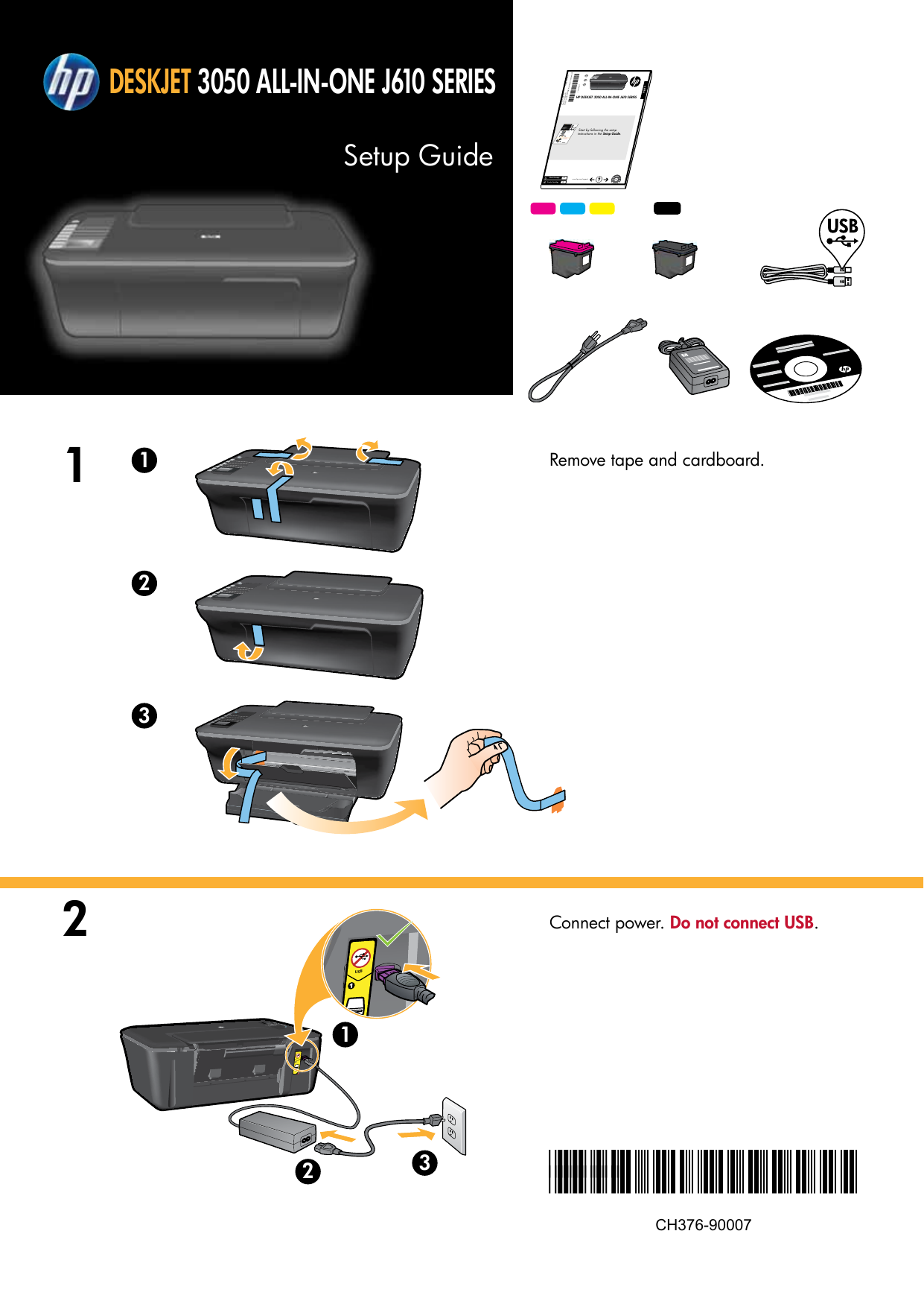Page 1 of 8 - Hp Hp-Deskjet-3050-All-In-One-Printer-J610A-Setup-Guide-  Hp-deskjet-3050-all-in-one-printer-j610a-setup-guide