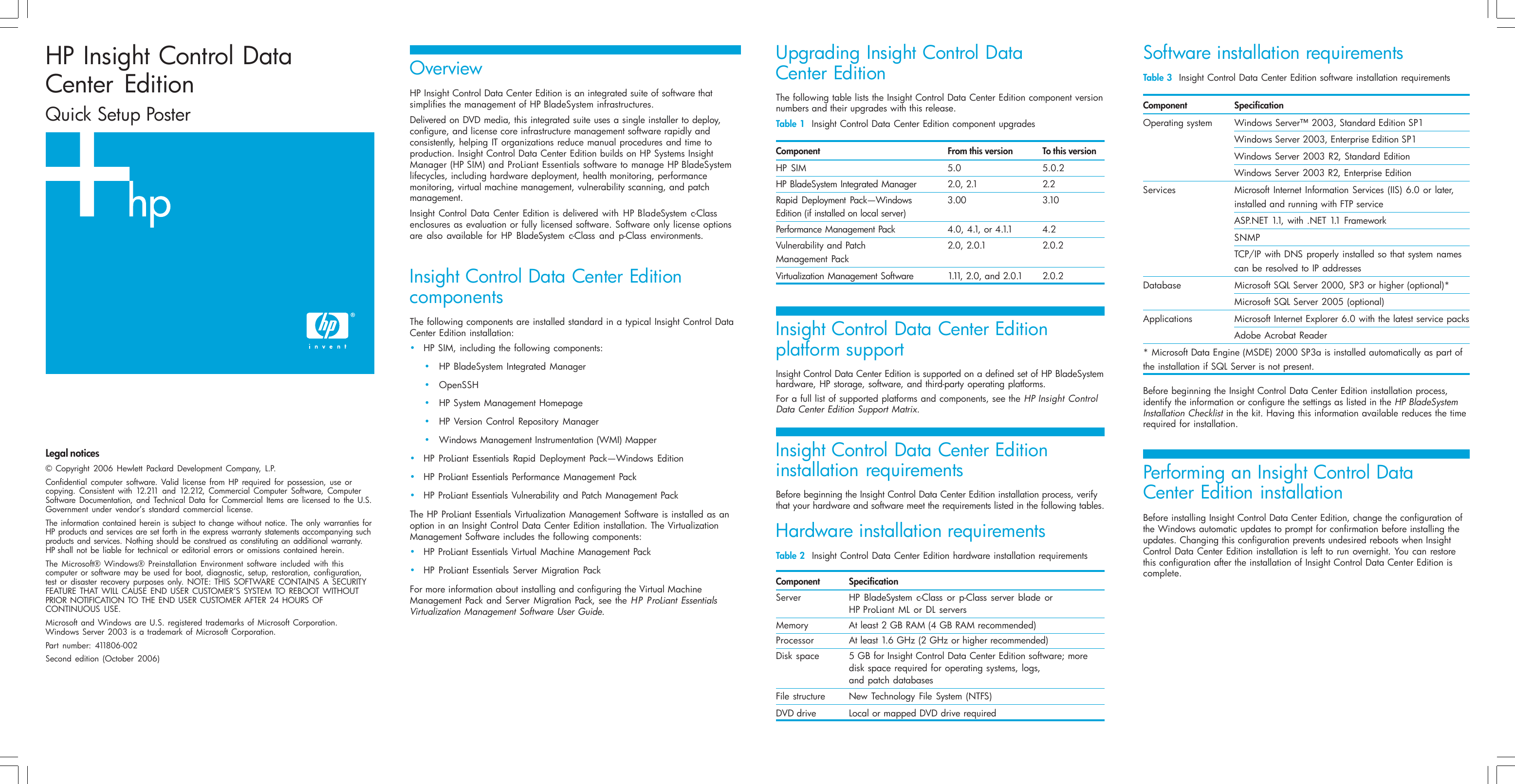 Page 1 of 4 - Hp Hp-Hp-Insight-Control-Data-Center-Edition-12-211-Users-Manual- Insight Control Data Center Edition Quick Setup Poster  Hp-hp-insight-control-data-center-edition-12-211-users-manual