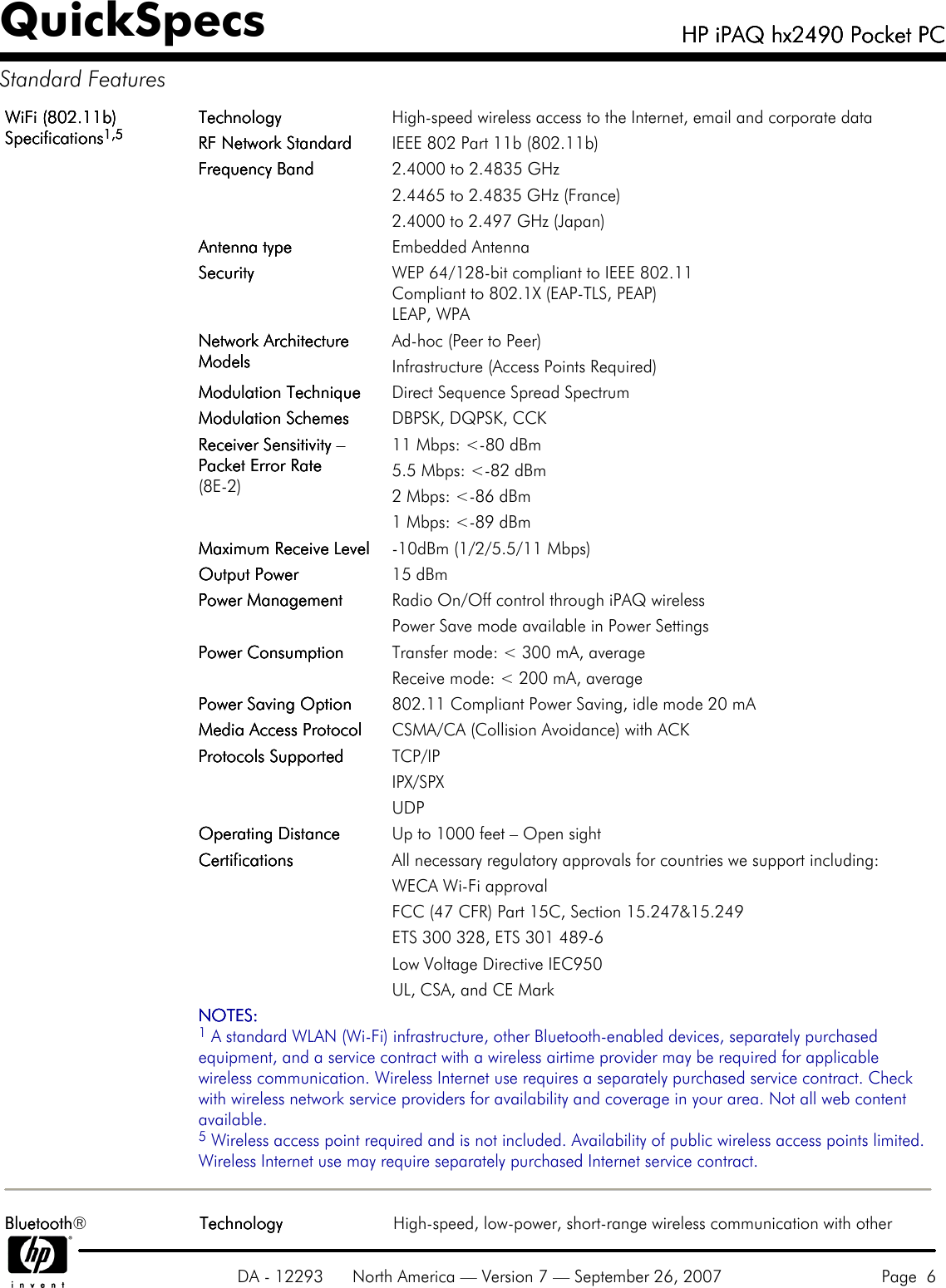 Page 6 of 10 - Hp Hp-Hp-Ipaq-Hx2490-Users-Manual- IPAQ Hx2490 Pocket PC Hp-hp-ipaq-hx2490-users-manual