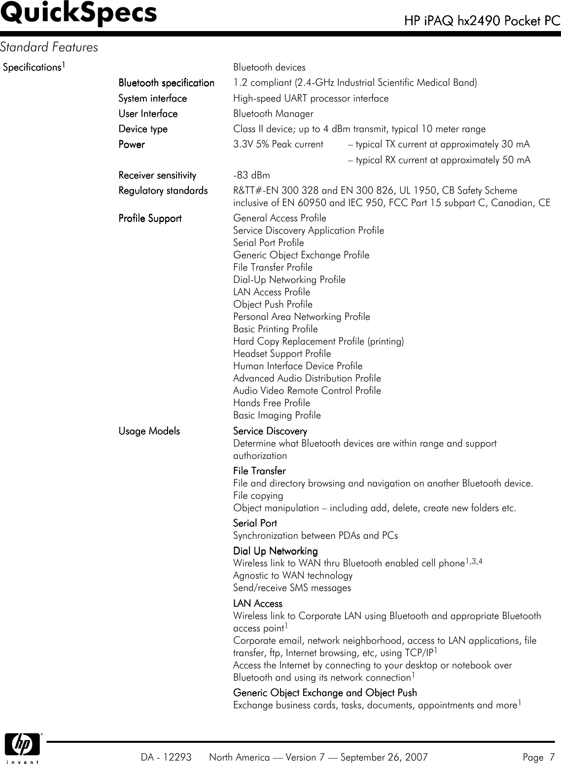 Page 7 of 10 - Hp Hp-Hp-Ipaq-Hx2490-Users-Manual- IPAQ Hx2490 Pocket PC Hp-hp-ipaq-hx2490-users-manual