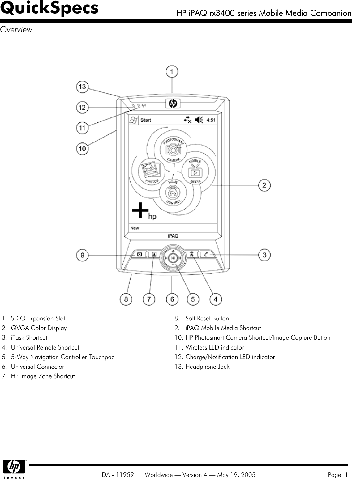 Page 1 of 11 - Hp Hp-Hp-Ipaq-Mobile-Media-Companion-Rx3400-Users-Manual- IPAQ Rx3400 Series Mobile Media Companion  Hp-hp-ipaq-mobile-media-companion-rx3400-users-manual