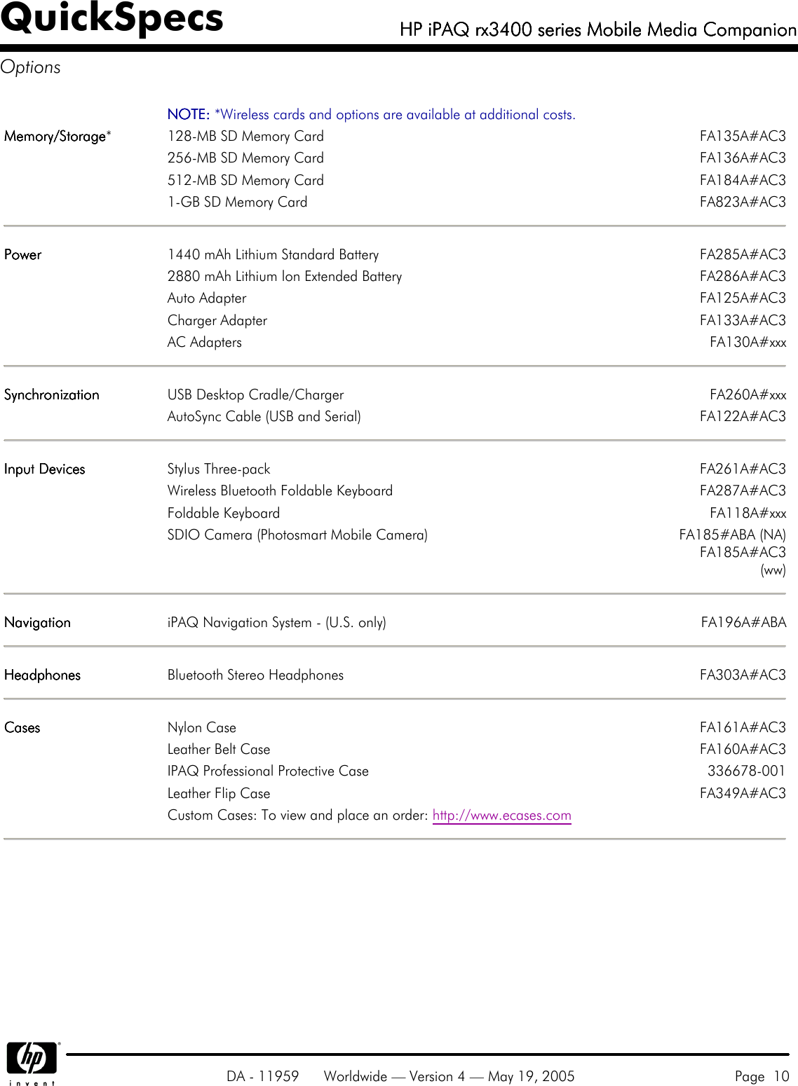 Page 10 of 11 - Hp Hp-Hp-Ipaq-Mobile-Media-Companion-Rx3400-Users-Manual- IPAQ Rx3400 Series Mobile Media Companion  Hp-hp-ipaq-mobile-media-companion-rx3400-users-manual