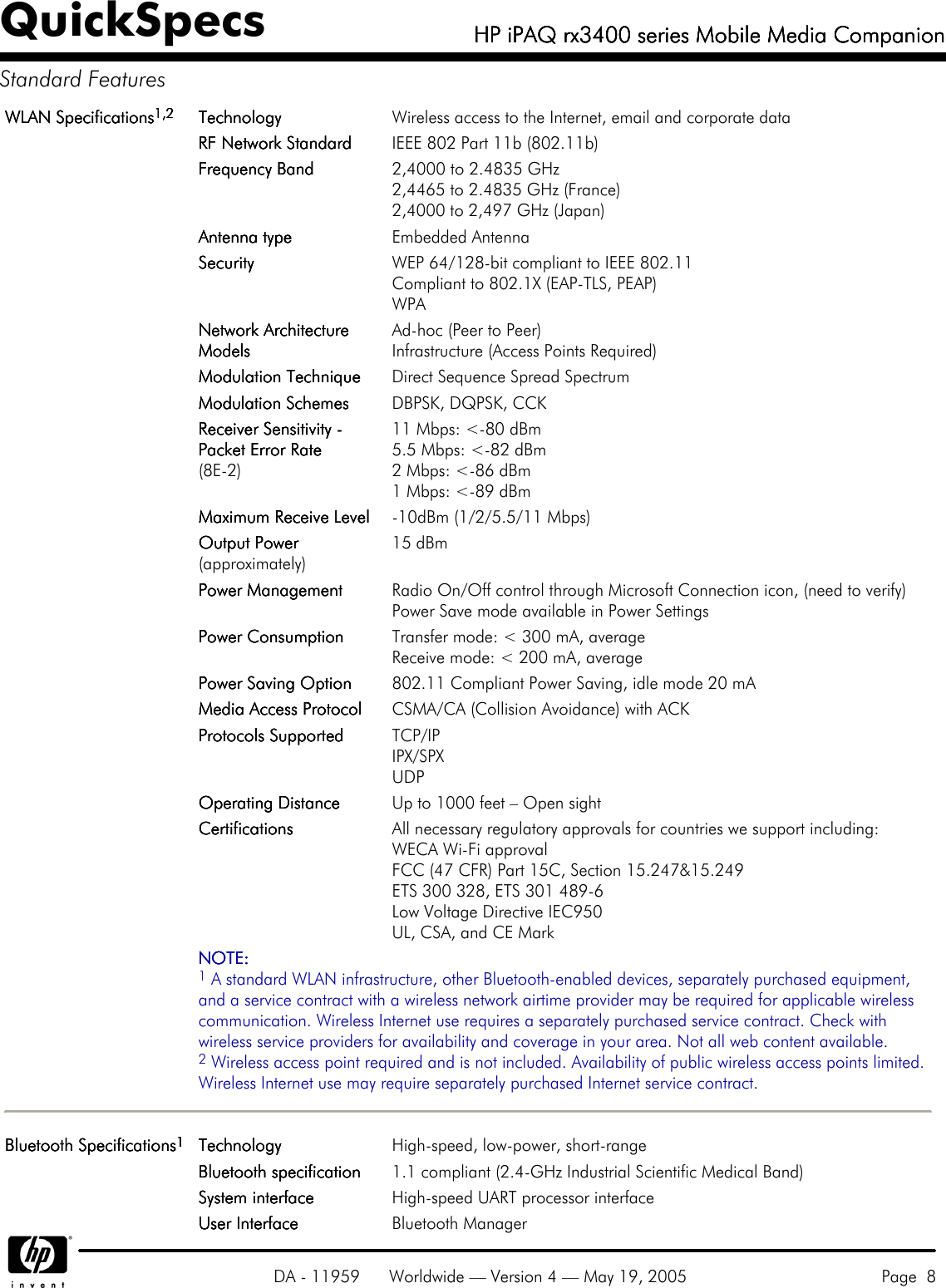 Page 8 of 11 - Hp Hp-Hp-Ipaq-Mobile-Media-Companion-Rx3400-Users-Manual- IPAQ Rx3400 Series Mobile Media Companion  Hp-hp-ipaq-mobile-media-companion-rx3400-users-manual