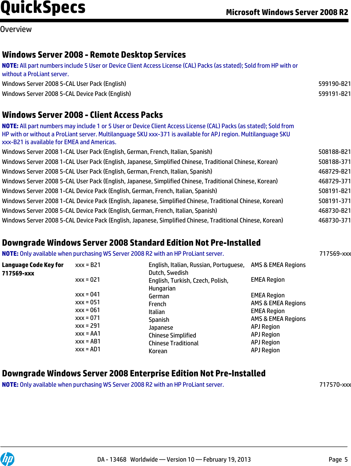Page 5 of 10 - Hp Hp-Hp-Microsoft-Windows-Server-2008-R2-Standard-Edition-589256-B21-Users-Manual- Microsoft Windows Server 2008 R2  Hp-hp-microsoft-windows-server-2008-r2-standard-edition-589256-b21-users-manual