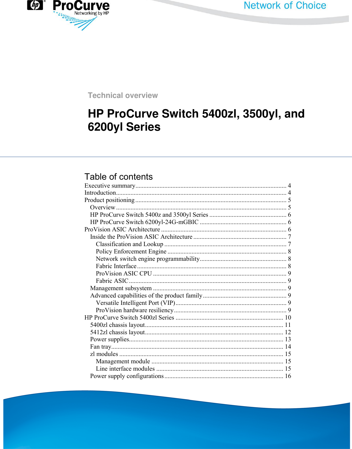 Hp Procurve Switch Comparison Chart