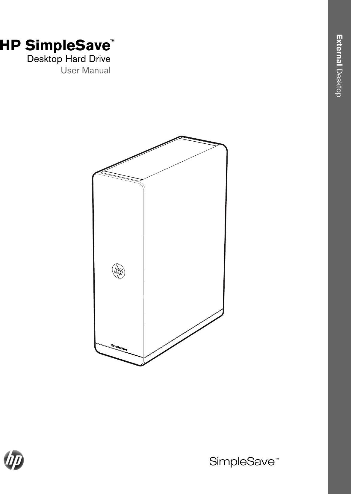 Page 1 of 11 - Hp Hp-Hp-Simplesave-Desktop-Dt2000I-2-Tb-External-Hard-Drive-Wdbw2A0020Hbk-Nesn-Users-Manual- SimpleSave Desktop Hard Drive User Manual  Hp-hp-simplesave-desktop-dt2000i-2-tb-external-hard-drive-wdbw2a0020hbk-nesn-users-manual