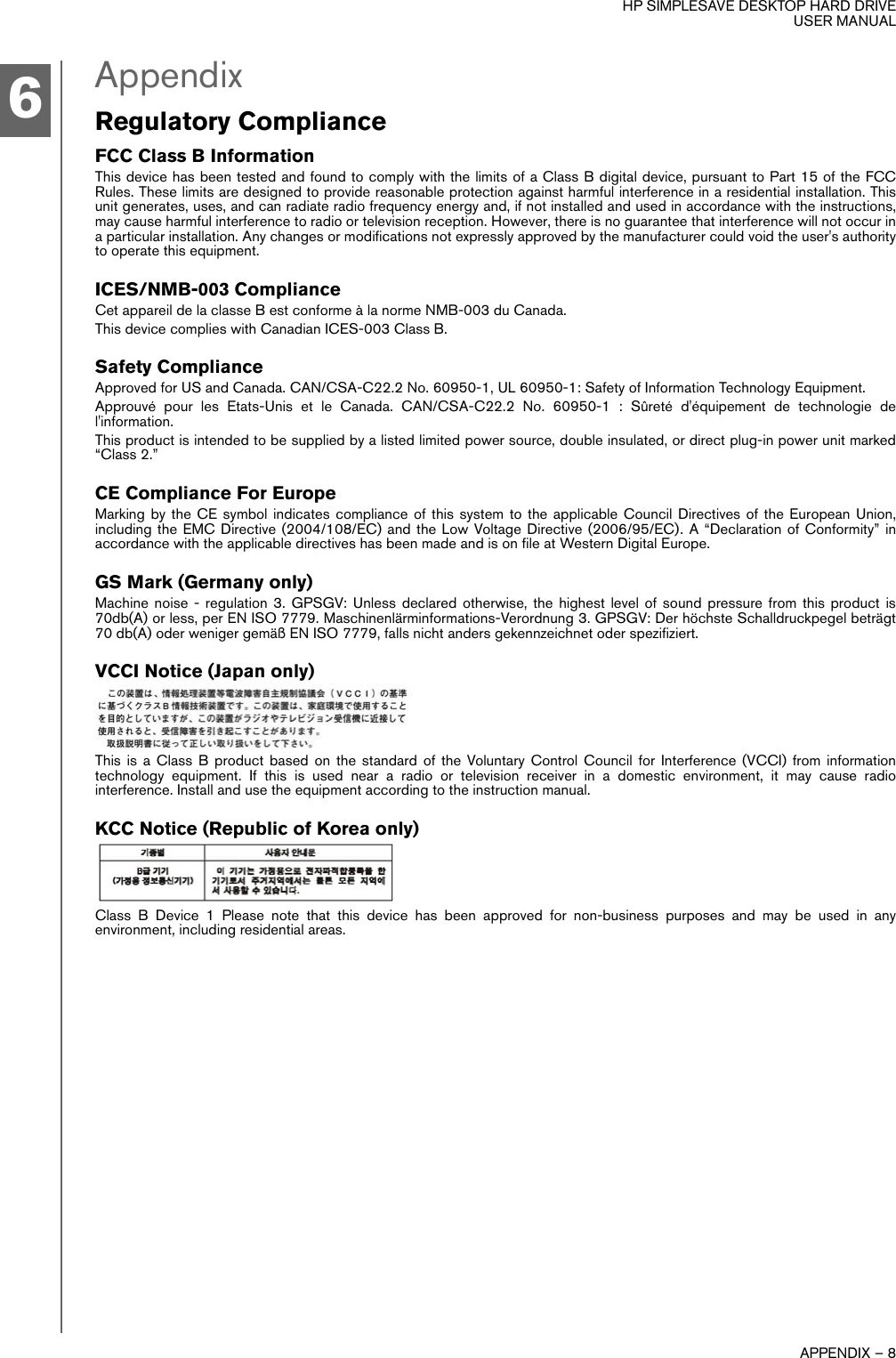 Page 10 of 11 - Hp Hp-Hp-Simplesave-Desktop-Dt2000I-2-Tb-External-Hard-Drive-Wdbw2A0020Hbk-Nesn-Users-Manual- SimpleSave Desktop Hard Drive User Manual  Hp-hp-simplesave-desktop-dt2000i-2-tb-external-hard-drive-wdbw2a0020hbk-nesn-users-manual