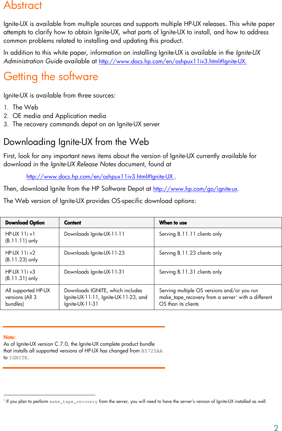 Page 2 of 9 - Hp Hp-Ignite-Ux-Setup-And-Install- Installing And Updating Ignite-UX  Hp-ignite-ux-setup-and-install