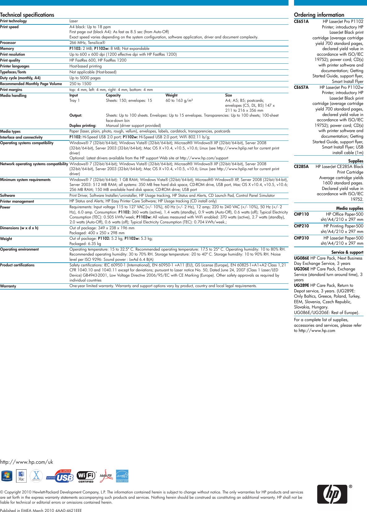 Page 2 of 2 - Hp Hp-Laser-Jet-Pro-P1100-Users-Manual- IPG HW Commercial Mono Laserjet Datasheet  Hp-laser-jet-pro-p1100-users-manual