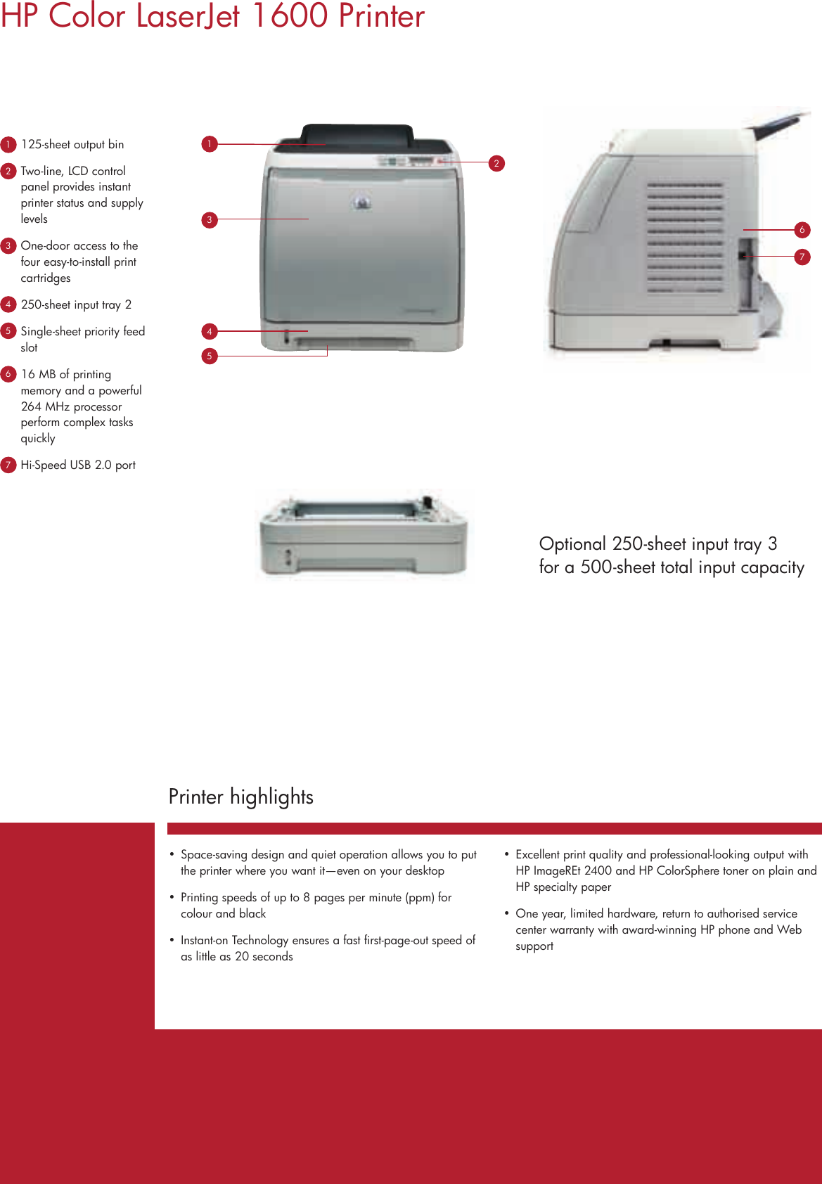 Page 2 of 4 - Hp Hp-Laserjet-1600-Users-Manual- 21-7679_HP CJ1600 Bro  Hp-laserjet-1600-users-manual