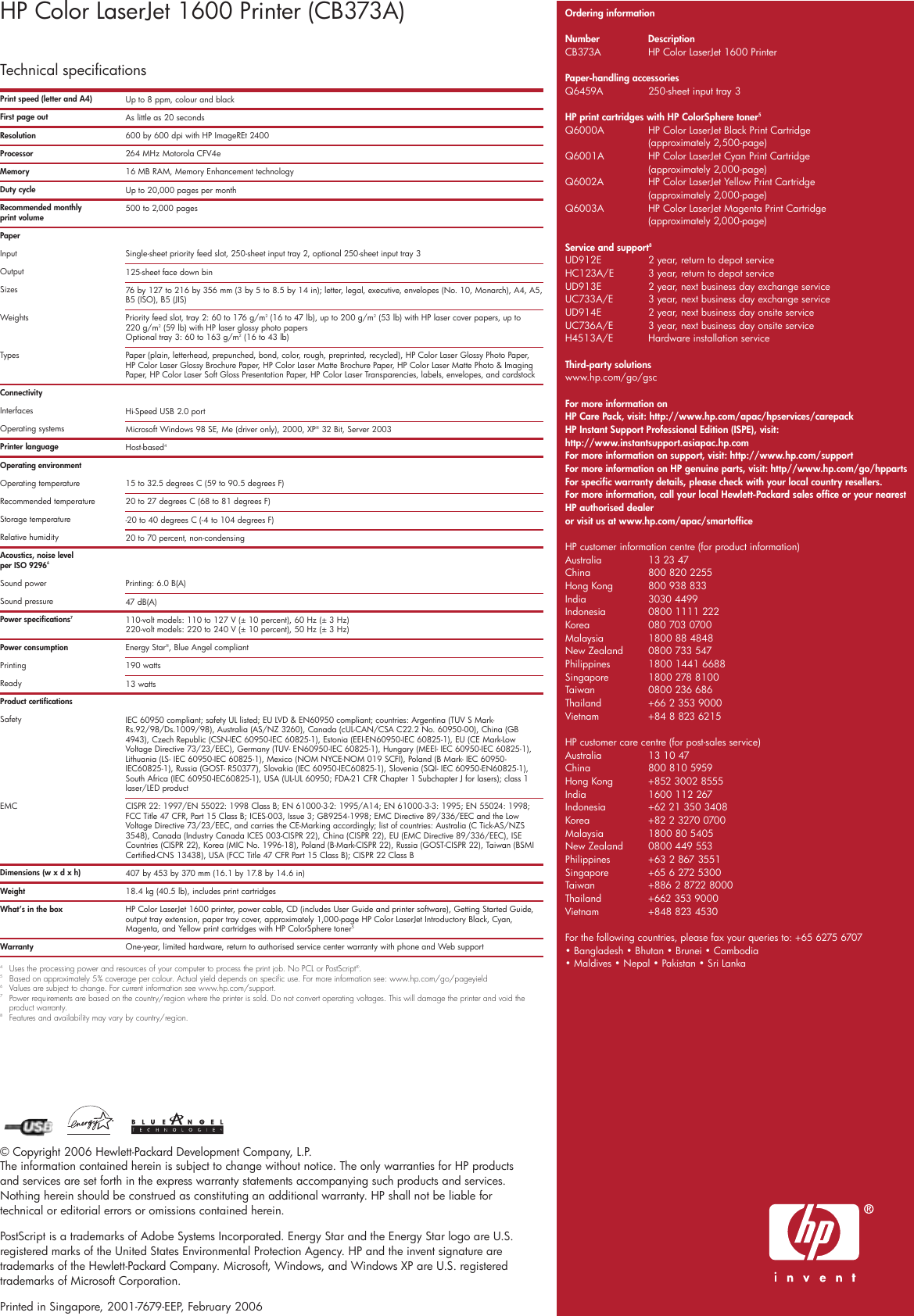 Page 4 of 4 - Hp Hp-Laserjet-1600-Users-Manual- 21-7679_HP CJ1600 Bro  Hp-laserjet-1600-users-manual