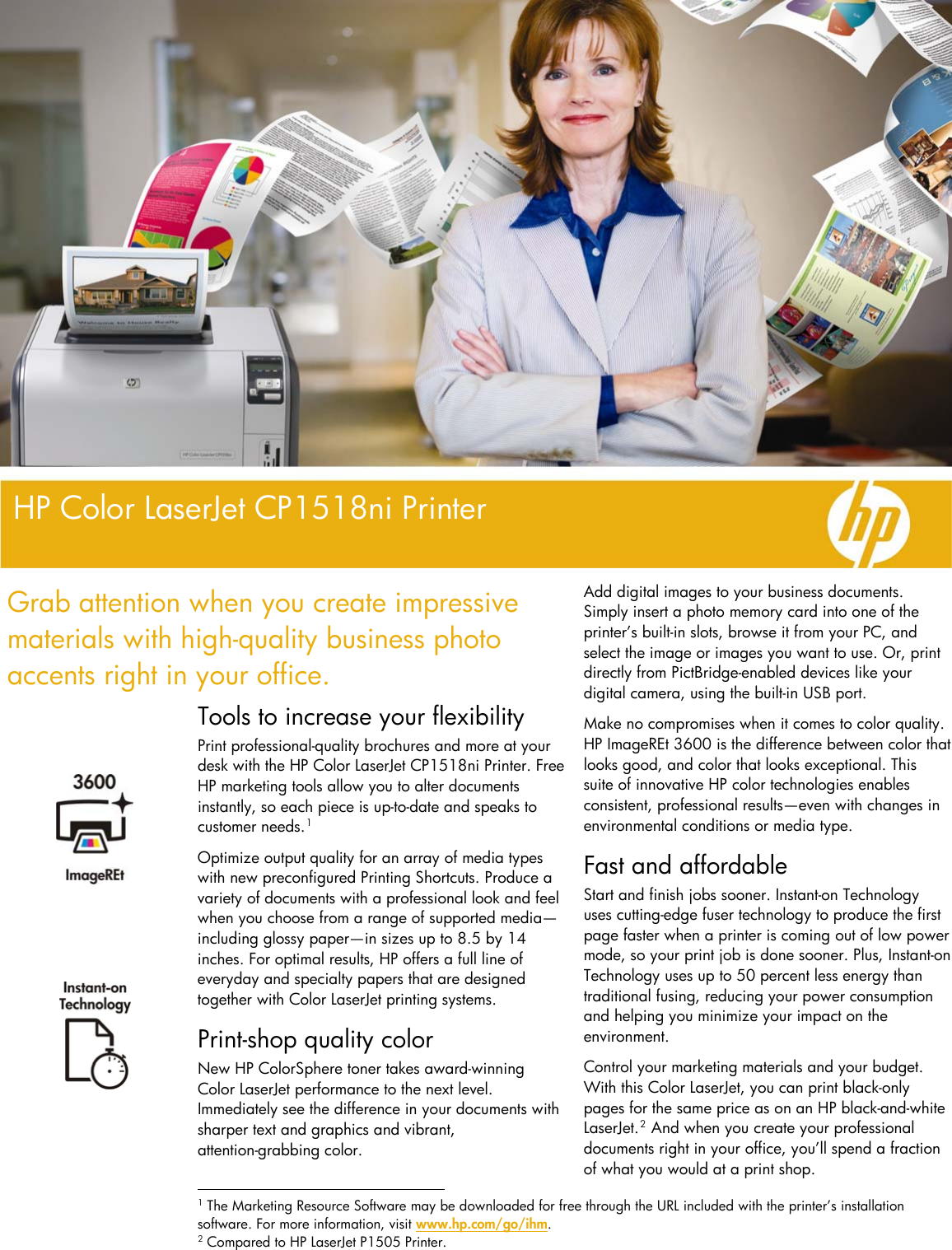 Page 1 of 4 - Hp Hp-Laserjet-Cp1518Ni-Users-Manual- Color LaserJet CP1518ni Printer  Hp-laserjet-cp1518ni-users-manual