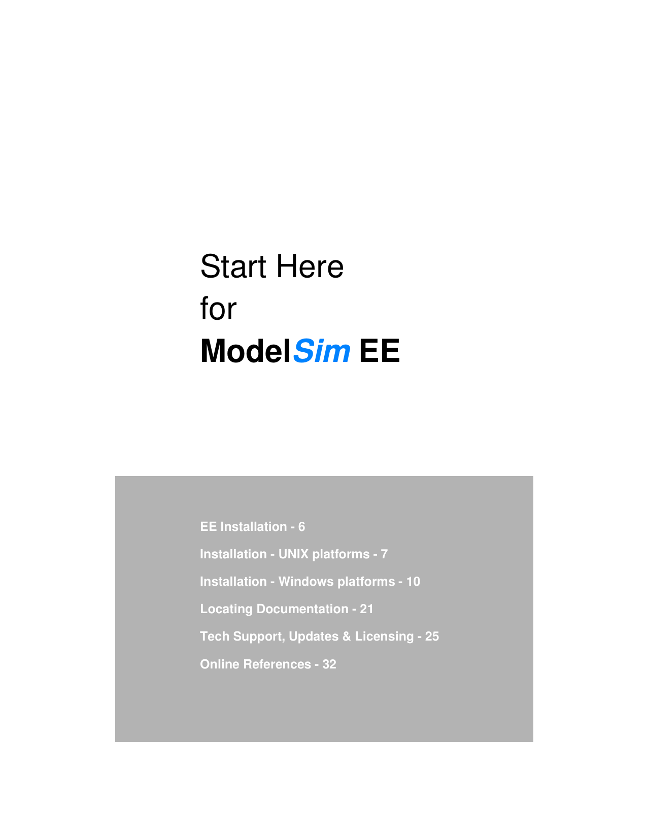 modelsim pe mixed license