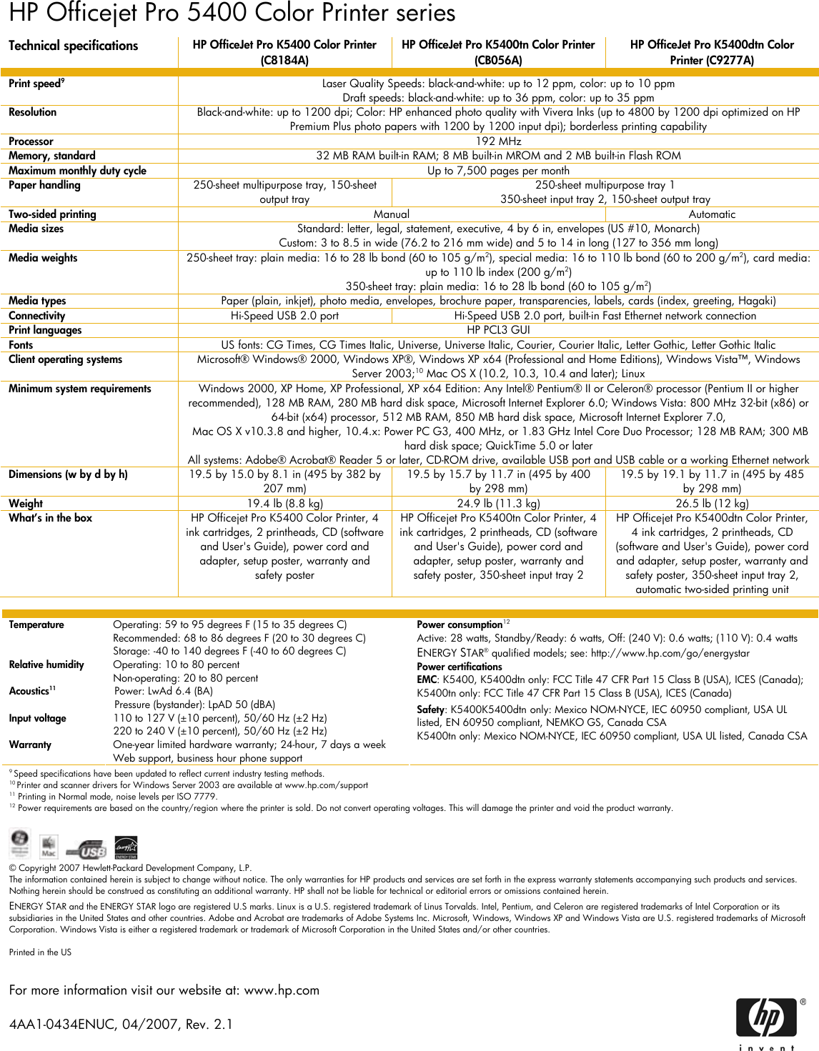 Page 4 of 4 - Hp Hp-Officejet-Pro-K5400Dtn-Users-Manual- OfficeJet Pro K5400 Series.p  Hp-officejet-pro-k5400dtn-users-manual