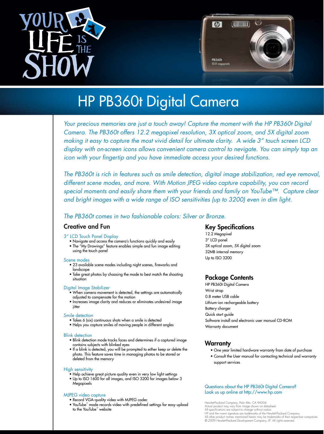 Page 1 of 1 - Hp Hp-Pb360T-Pw360T-Digital-Camera-Data-Sheet- HP_PB360T_datasheet  Hp-pb360t-pw360t-digital-camera-data-sheet