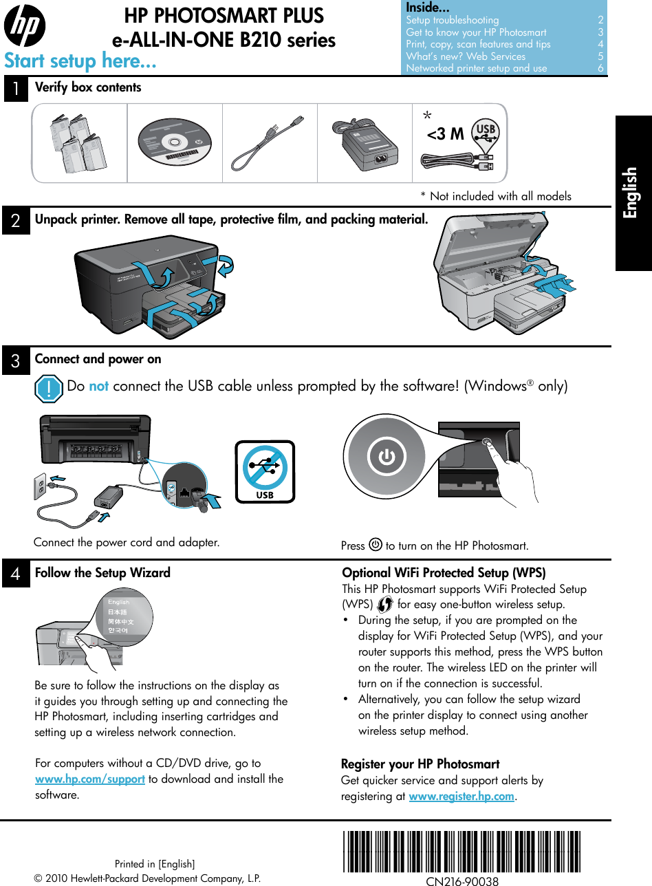 Page 1 of 8 - Hp Hp-Photosmart-Plus-E-All-In-One-Printer-B210A-Reference-Guide-  Hp-photosmart-plus-e-all-in-one-printer-b210a-reference-guide